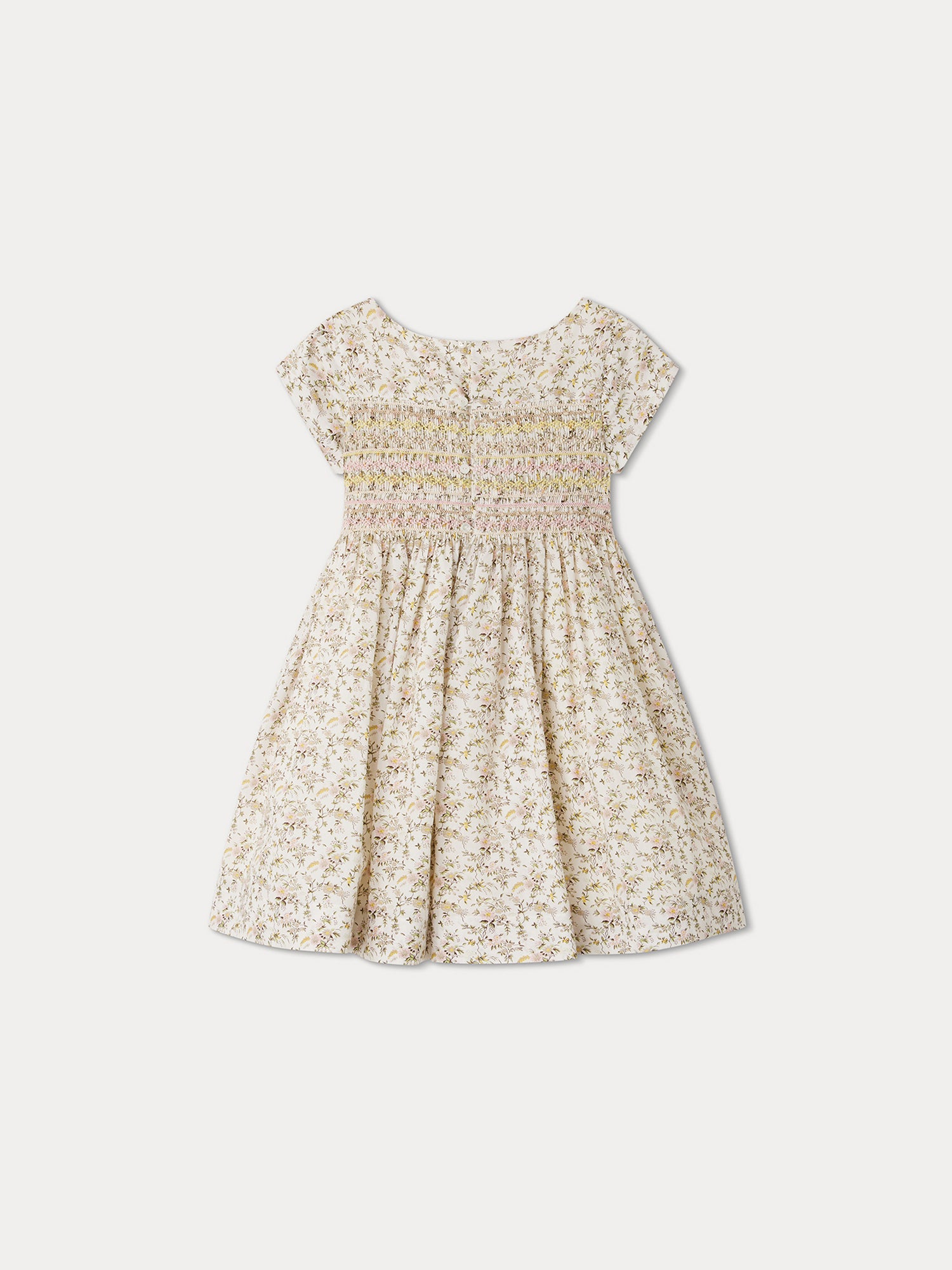 Duchesse Smocked Dress natural white • Bonpoint