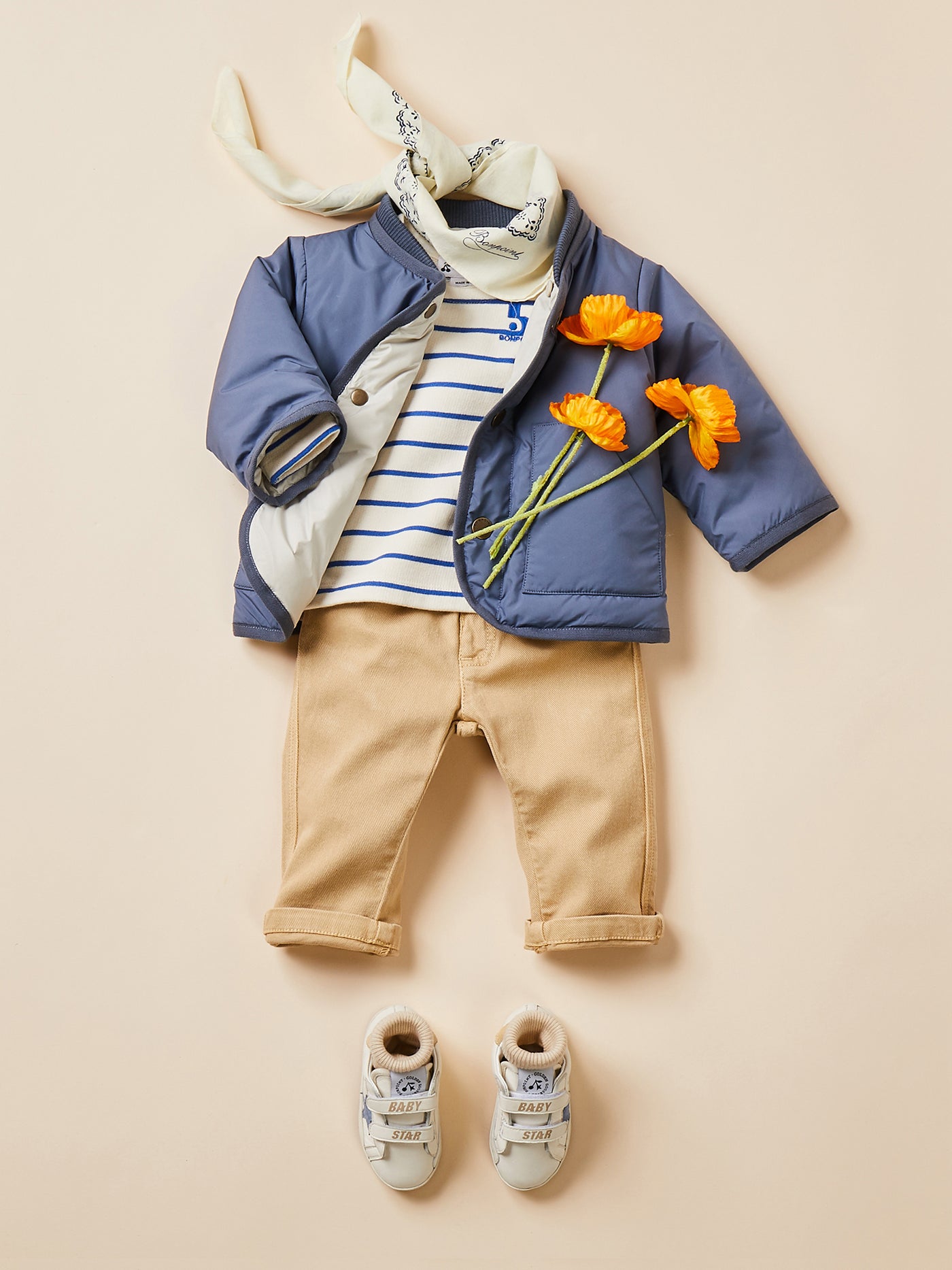 Baby boy's look summer 2024 blue jacket