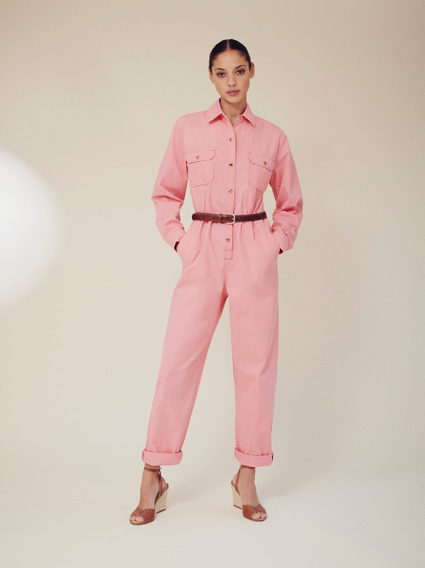 Women's summer look 2025 pink jumpsuit