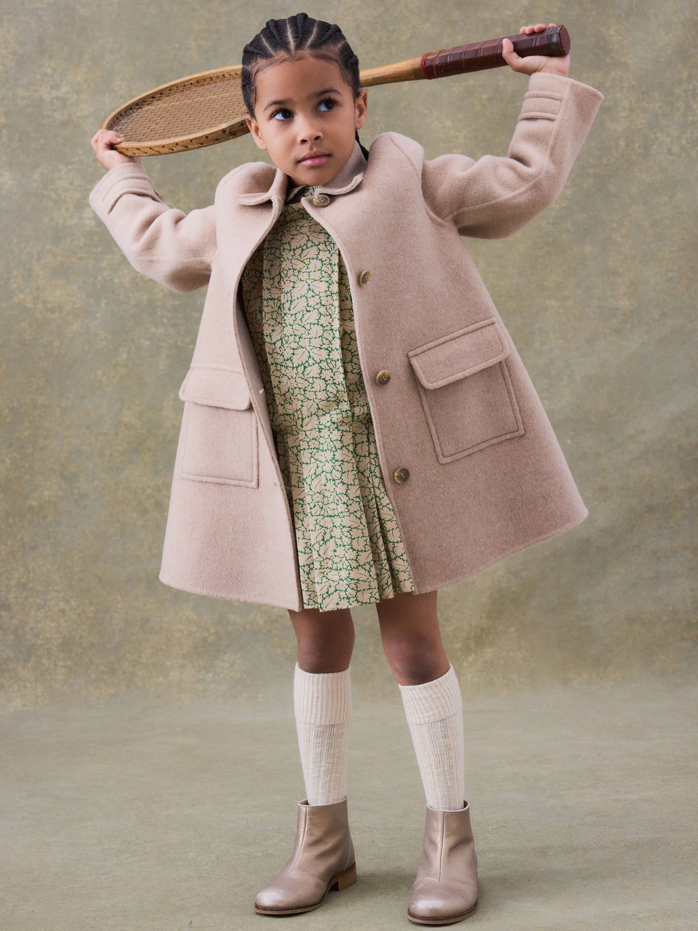 Winter 2024 girl's look 2024 wool and cashmere coat