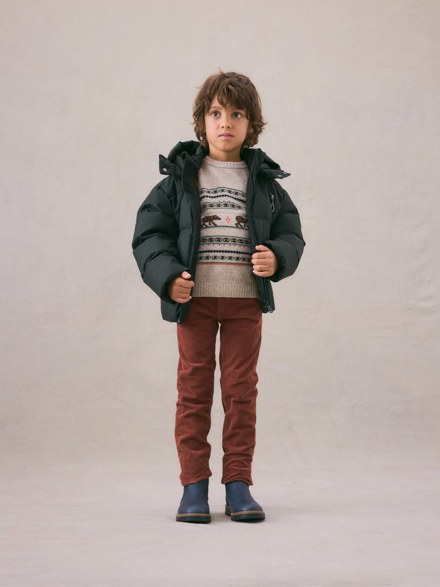 Winter 2024 boy's look patterned  sweater