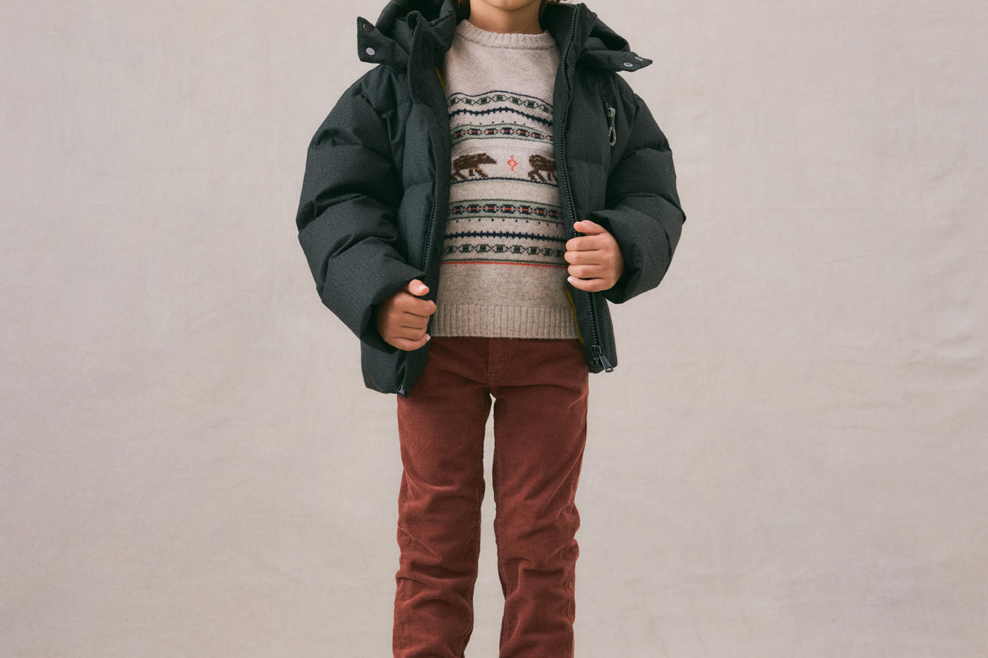 Winter 2024 boy's look patterned  sweater
