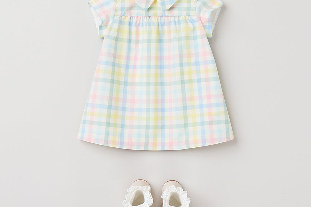 SUMMER 2023 BABY GIRL'S LOOK CHECKERED DRESS