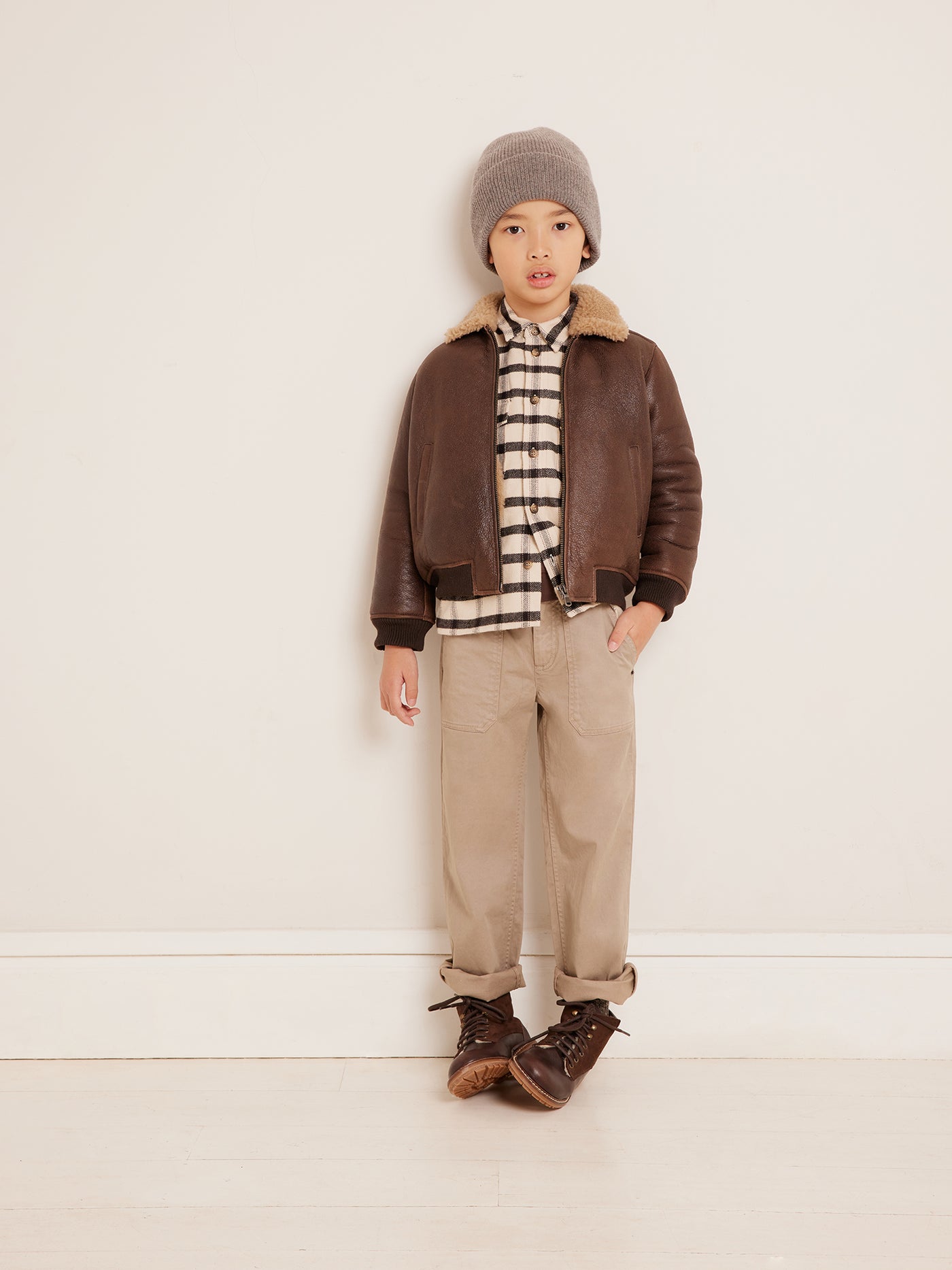 Winter 2023 Jungen Lederjacke