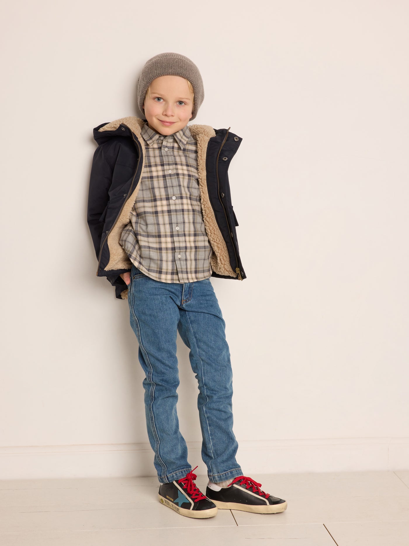 Winter 2023 Jungen Kariertes Hemd