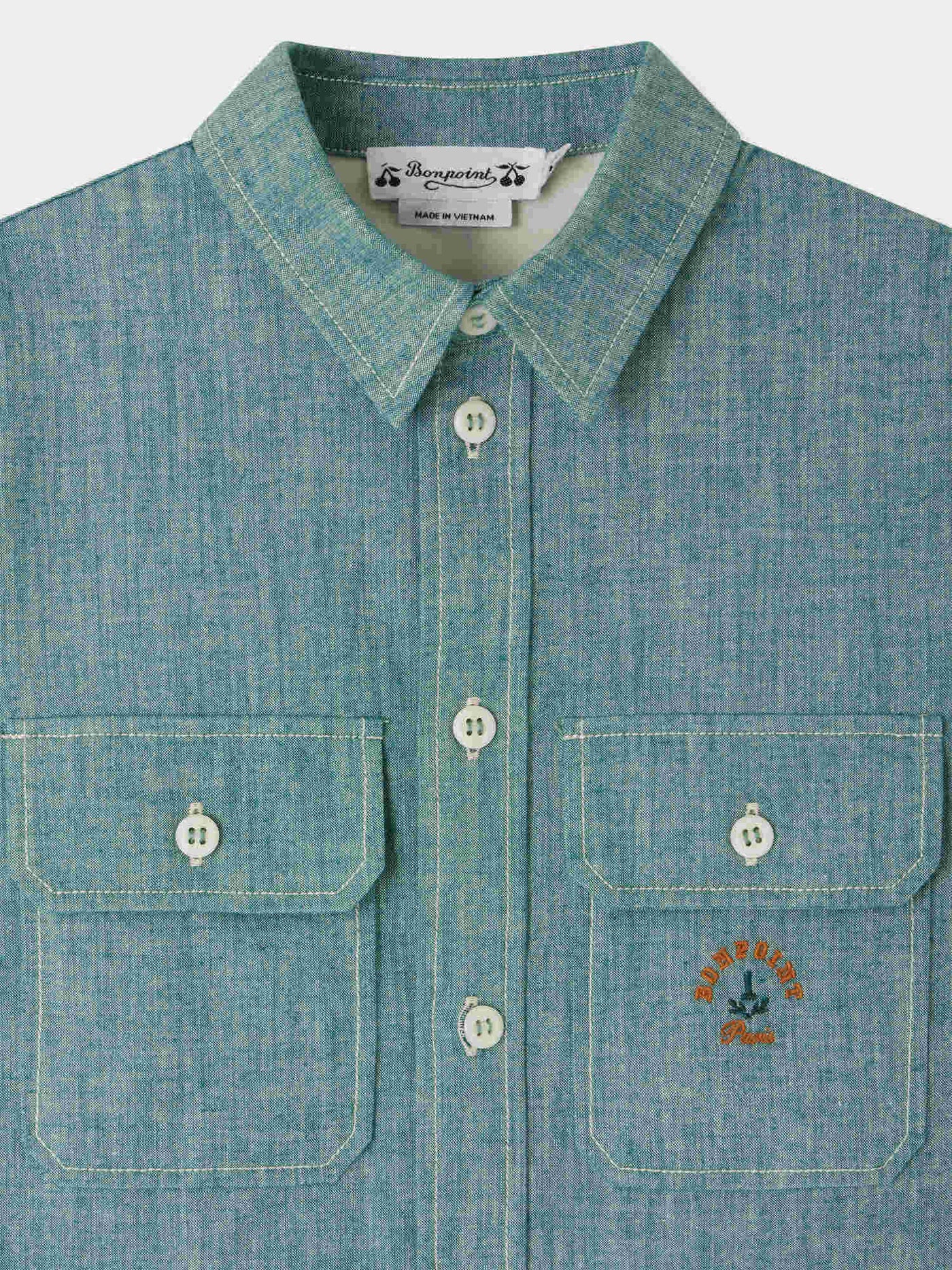 Eddy besticktes Chambray-Hemd