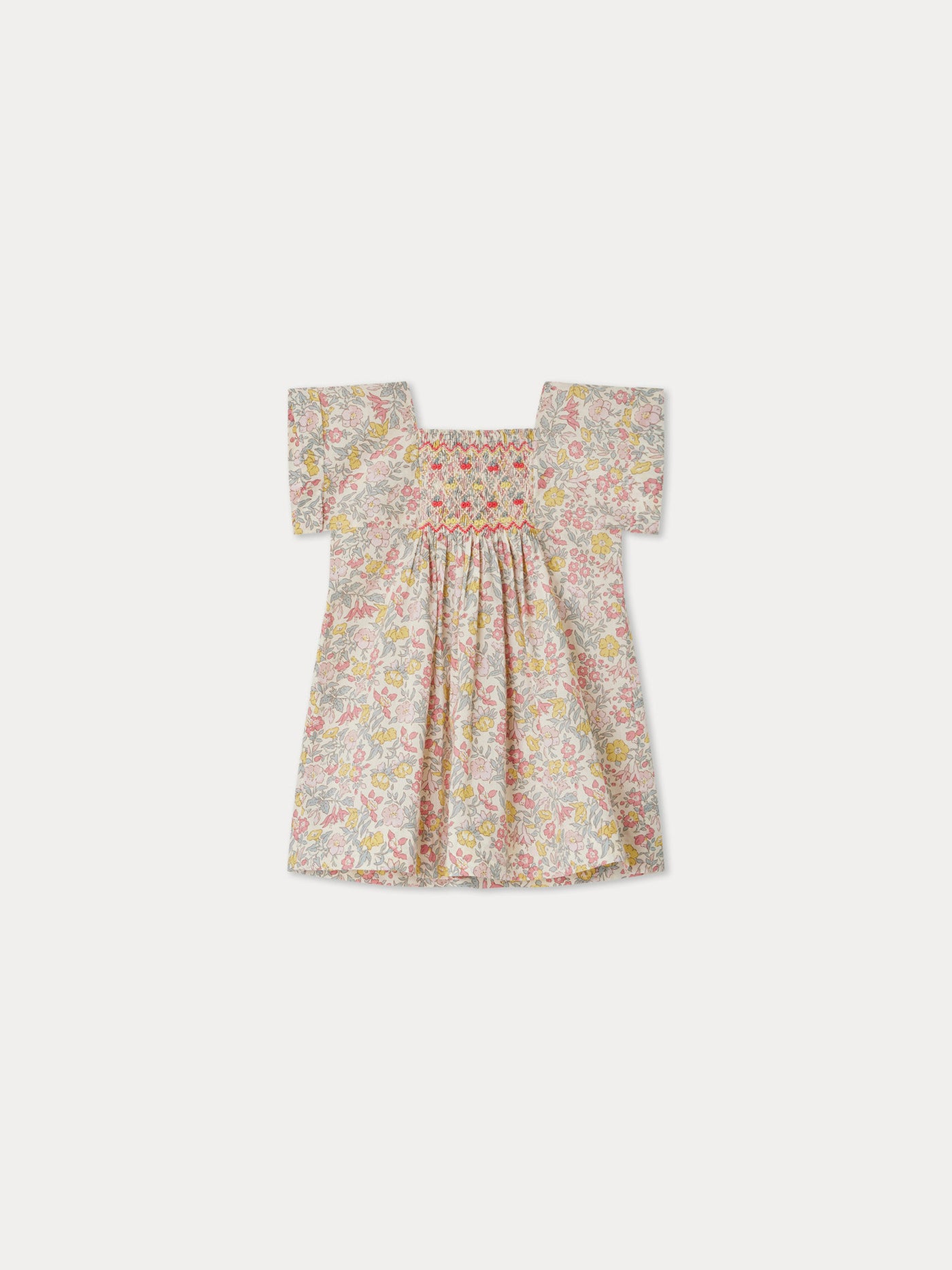 Pais Smocked Kleid rosa Blumen