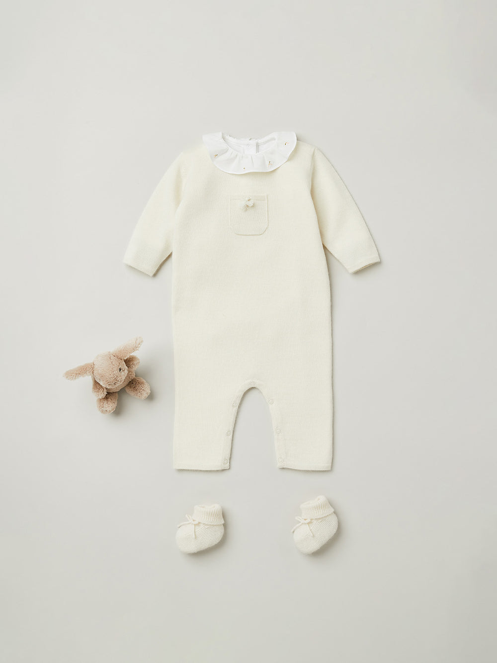 Babies' playsuit milk white