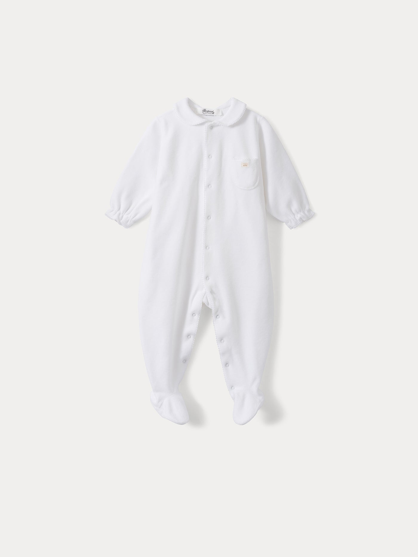 Baby round neck sleepsuit white