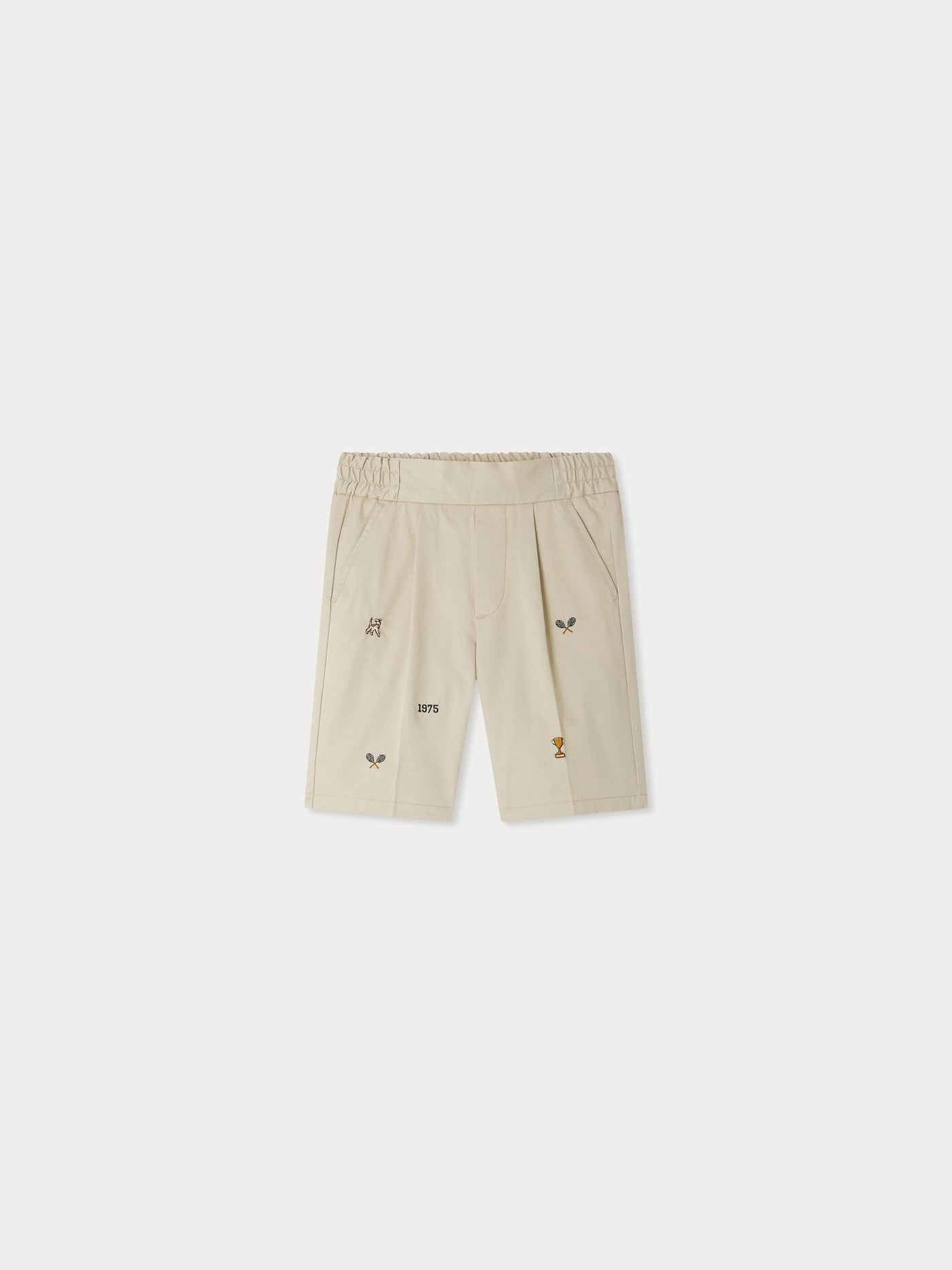 Shorts mit christlicher Stickerei