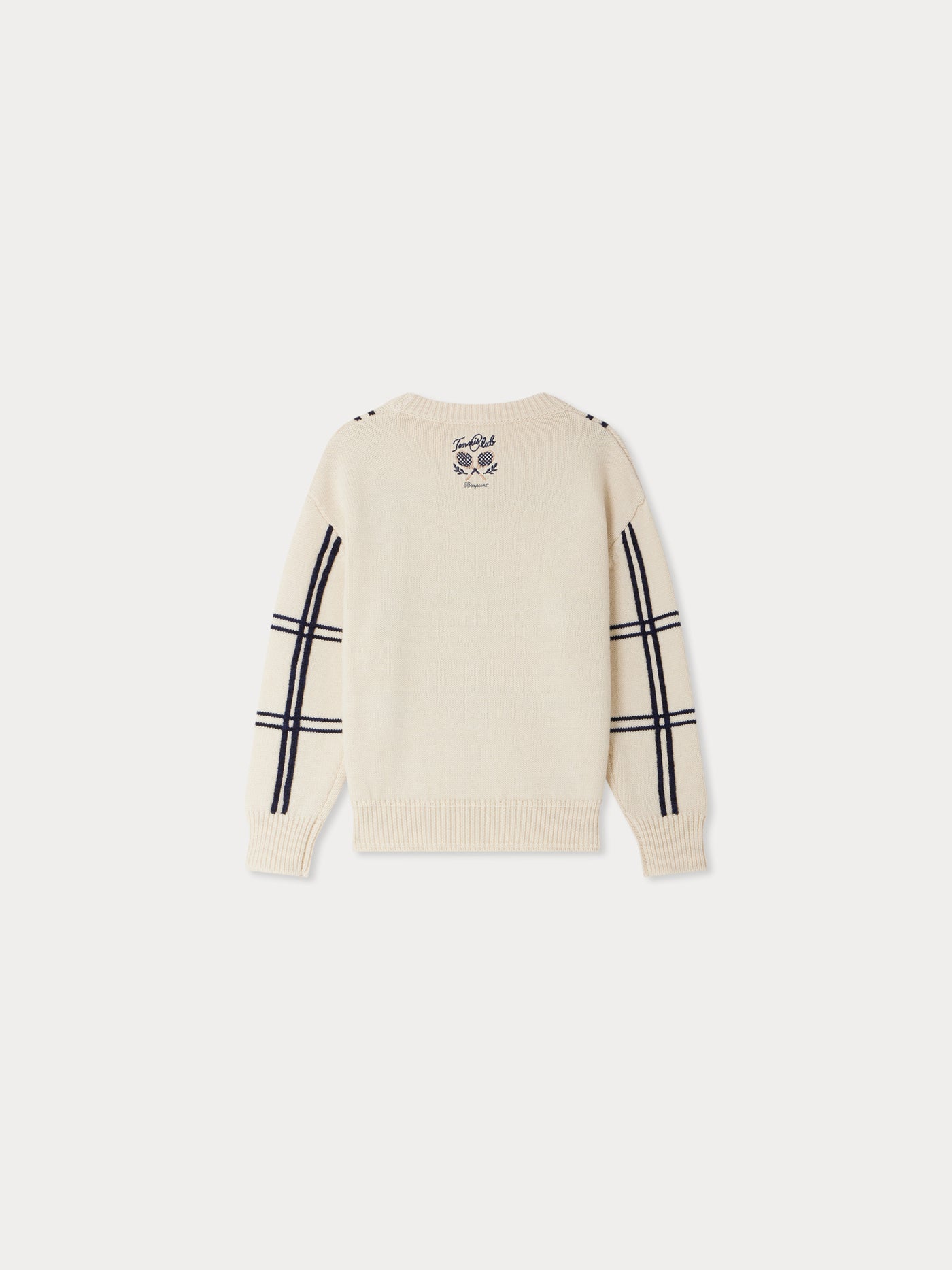Erwin bestickter Pullover mit Streifen