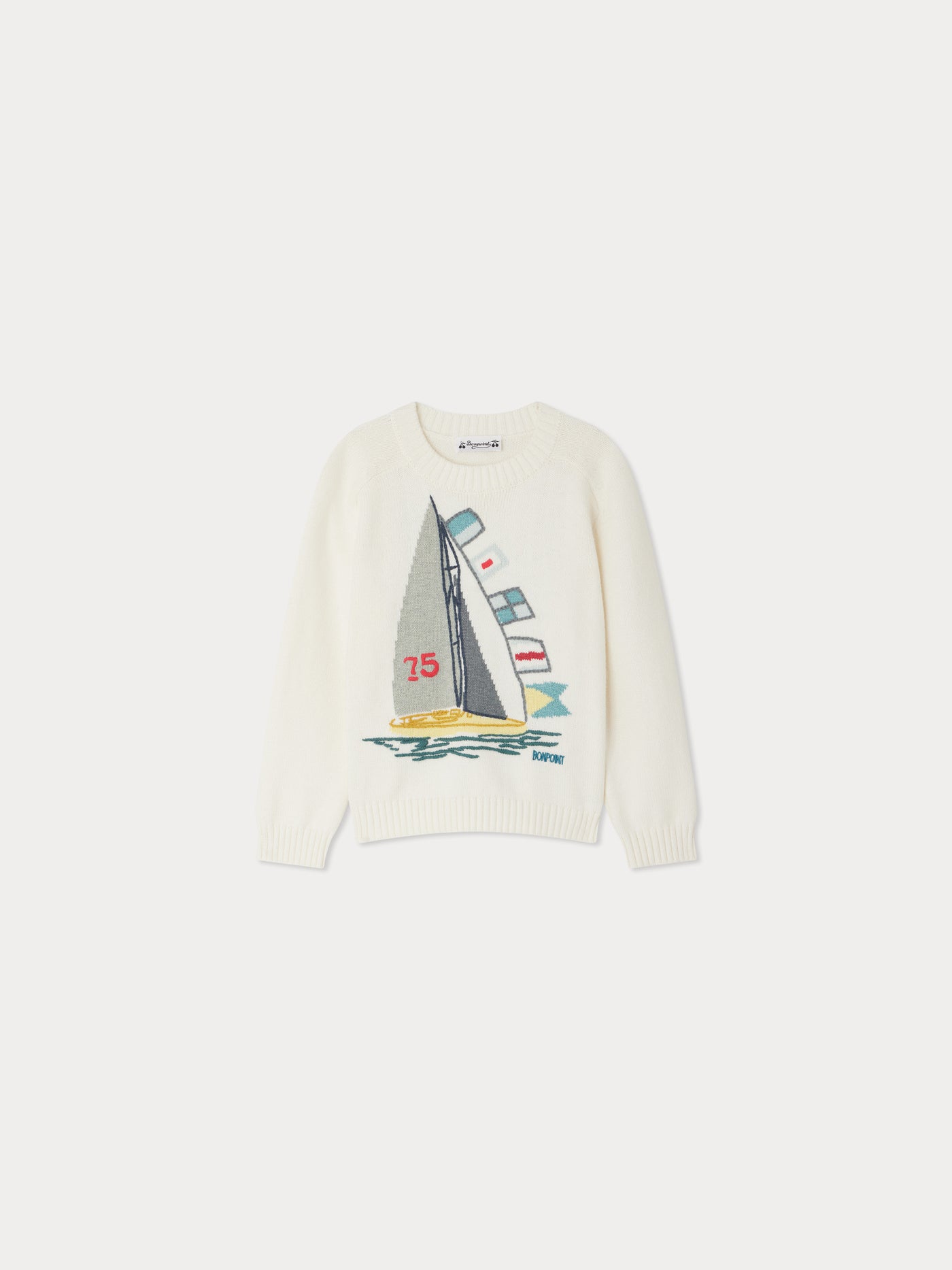 Holunderpullover aus besticktem Jacquard