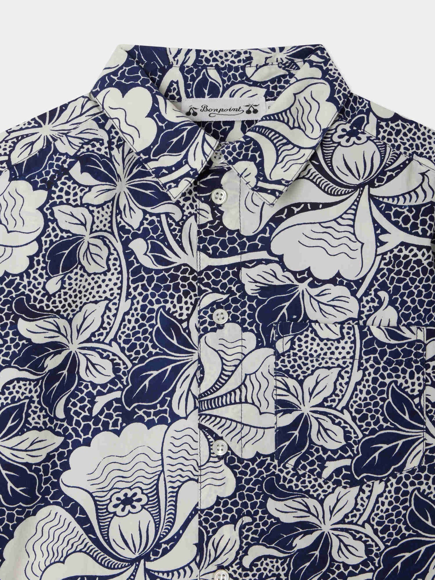 Erian poplin shirt with floral motif