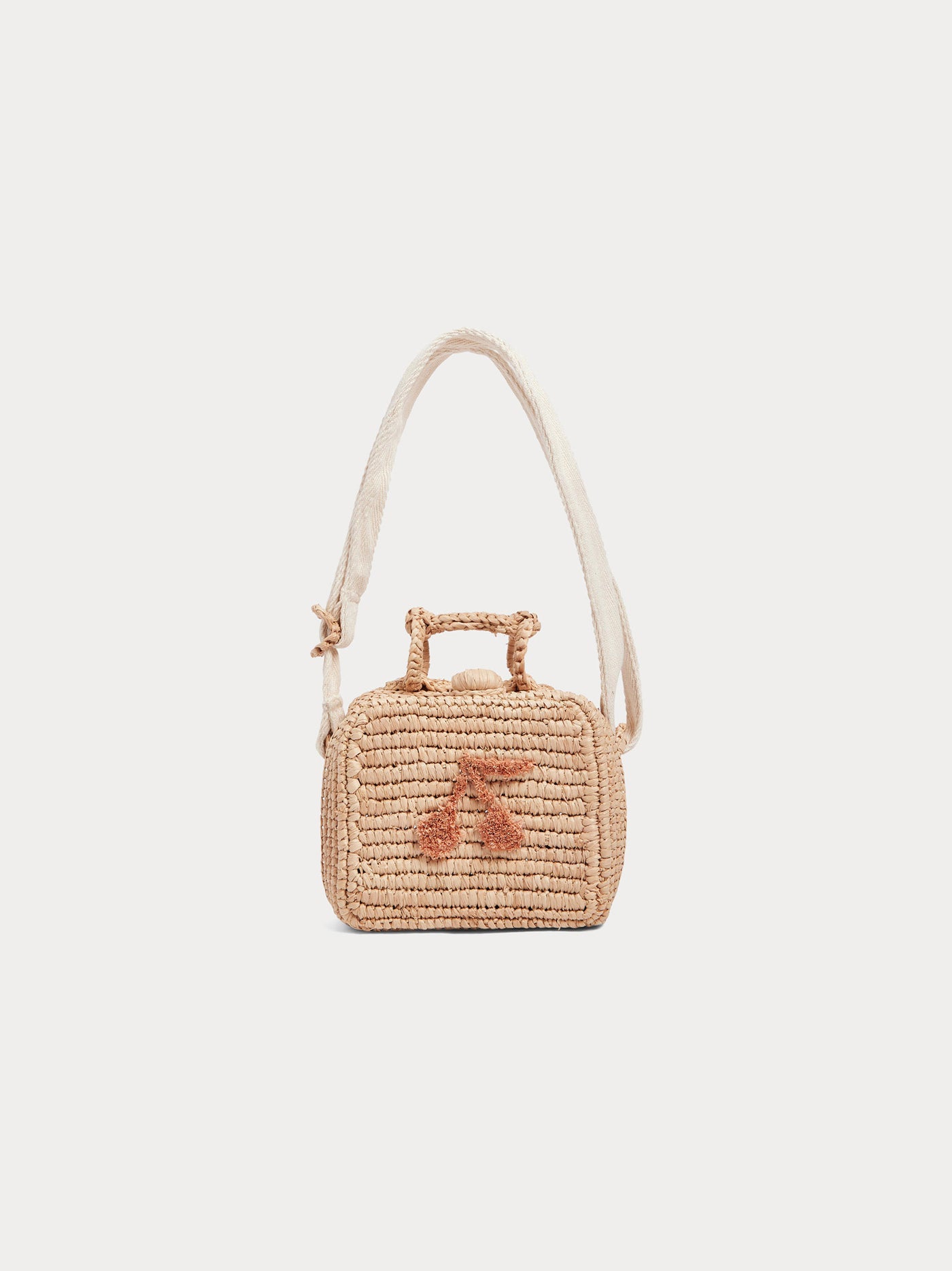 Aimane raffia suitcase bag with shoulder strap