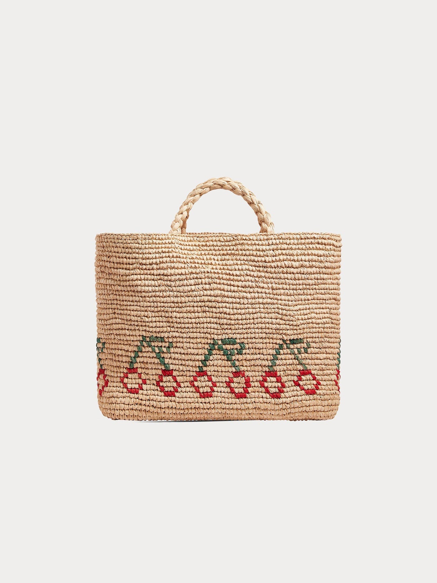 Fama Tragetasche aus Raffia mit roten Kirschen