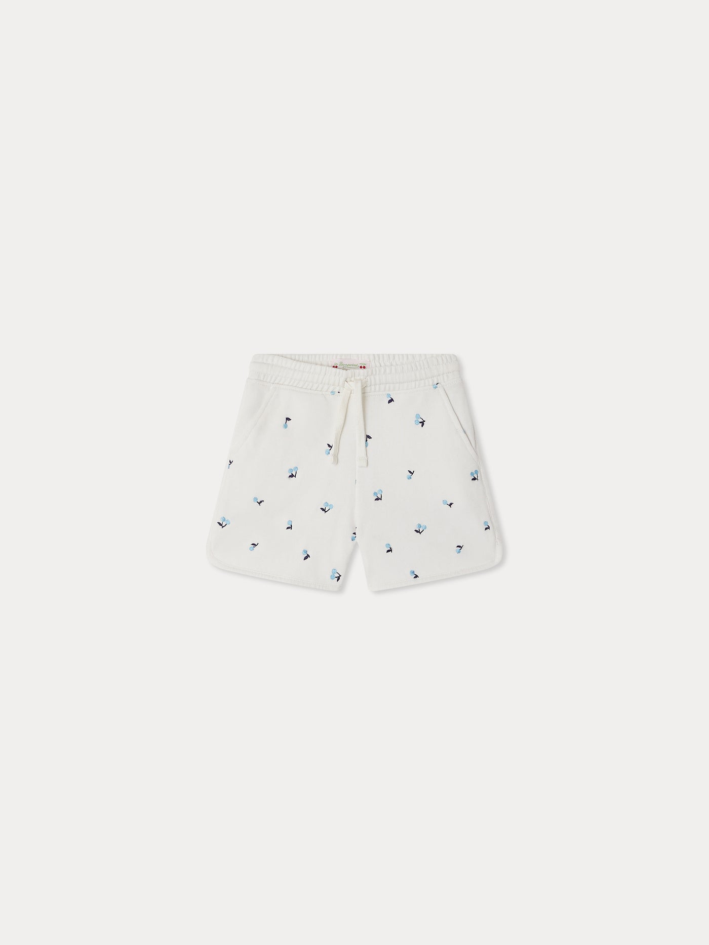 Caroline fleece shorts with cherry embroideries