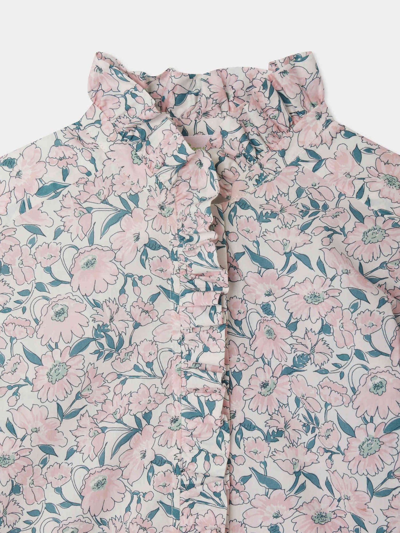 Cindy-Bluse mit Rüschen aus Liberty-Stoff