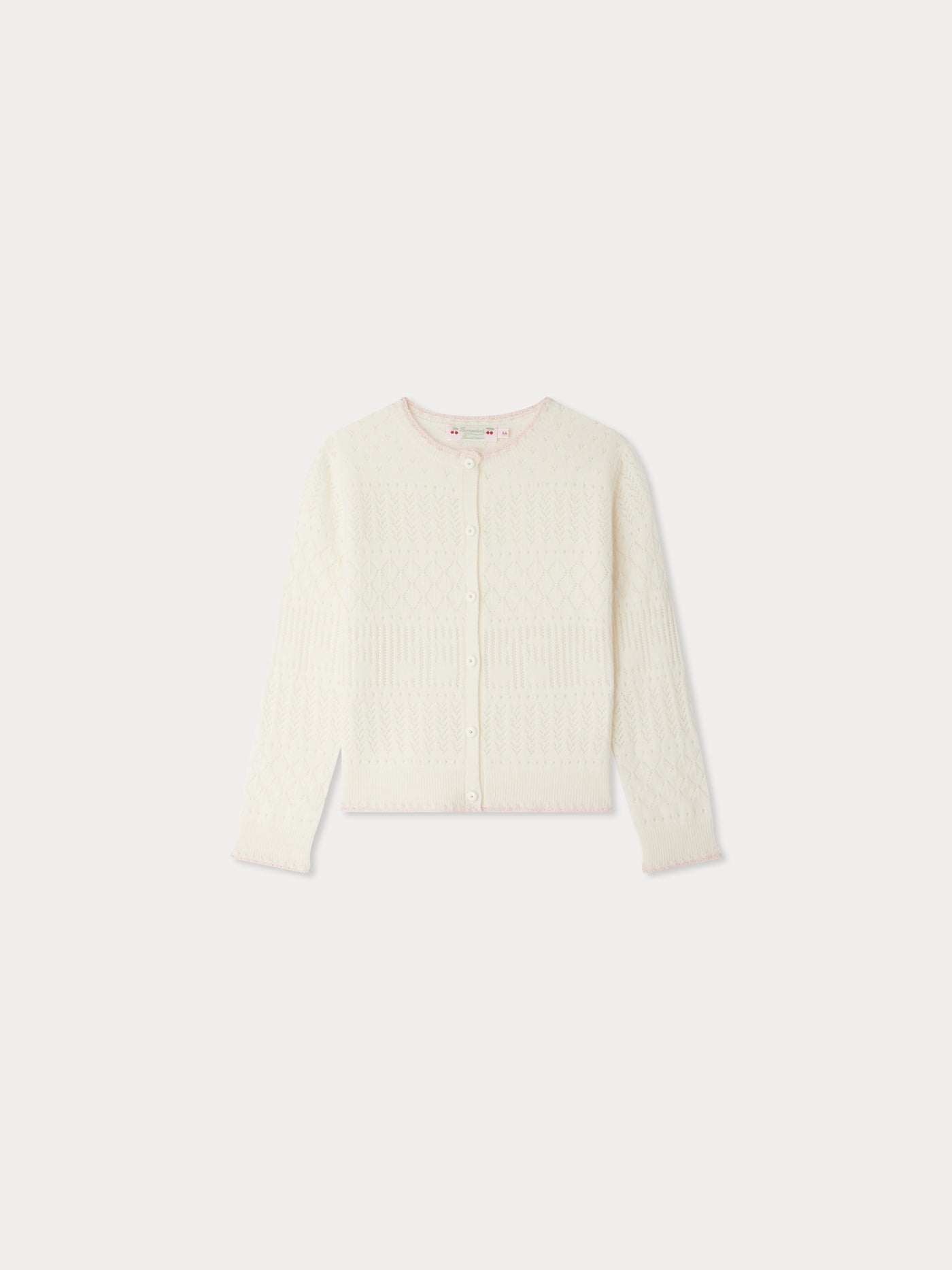 Enza gerippter Cardigan aus weißem Kaschmir