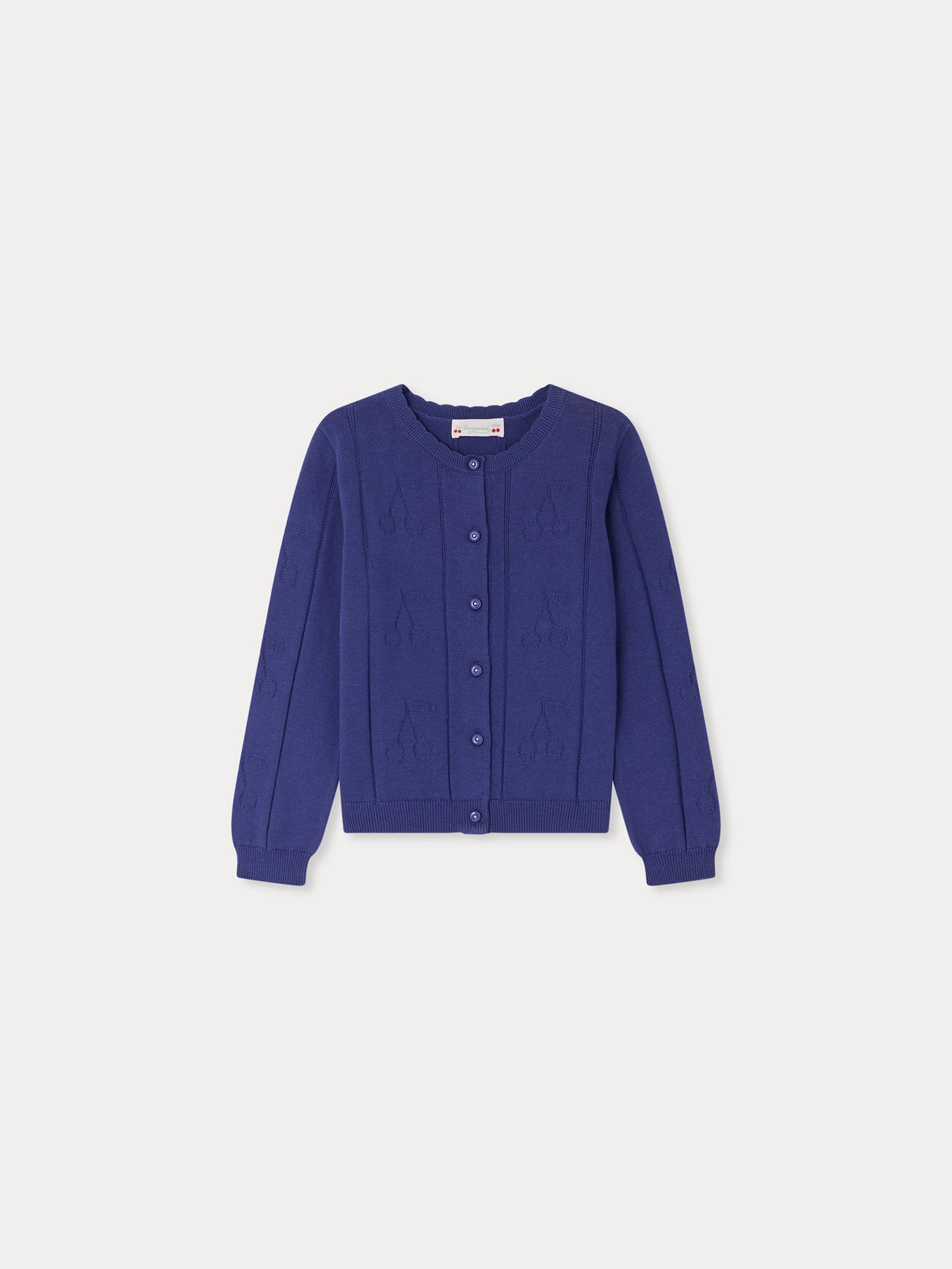Eliona gerippter Cardigan mit Kirschmotiven
