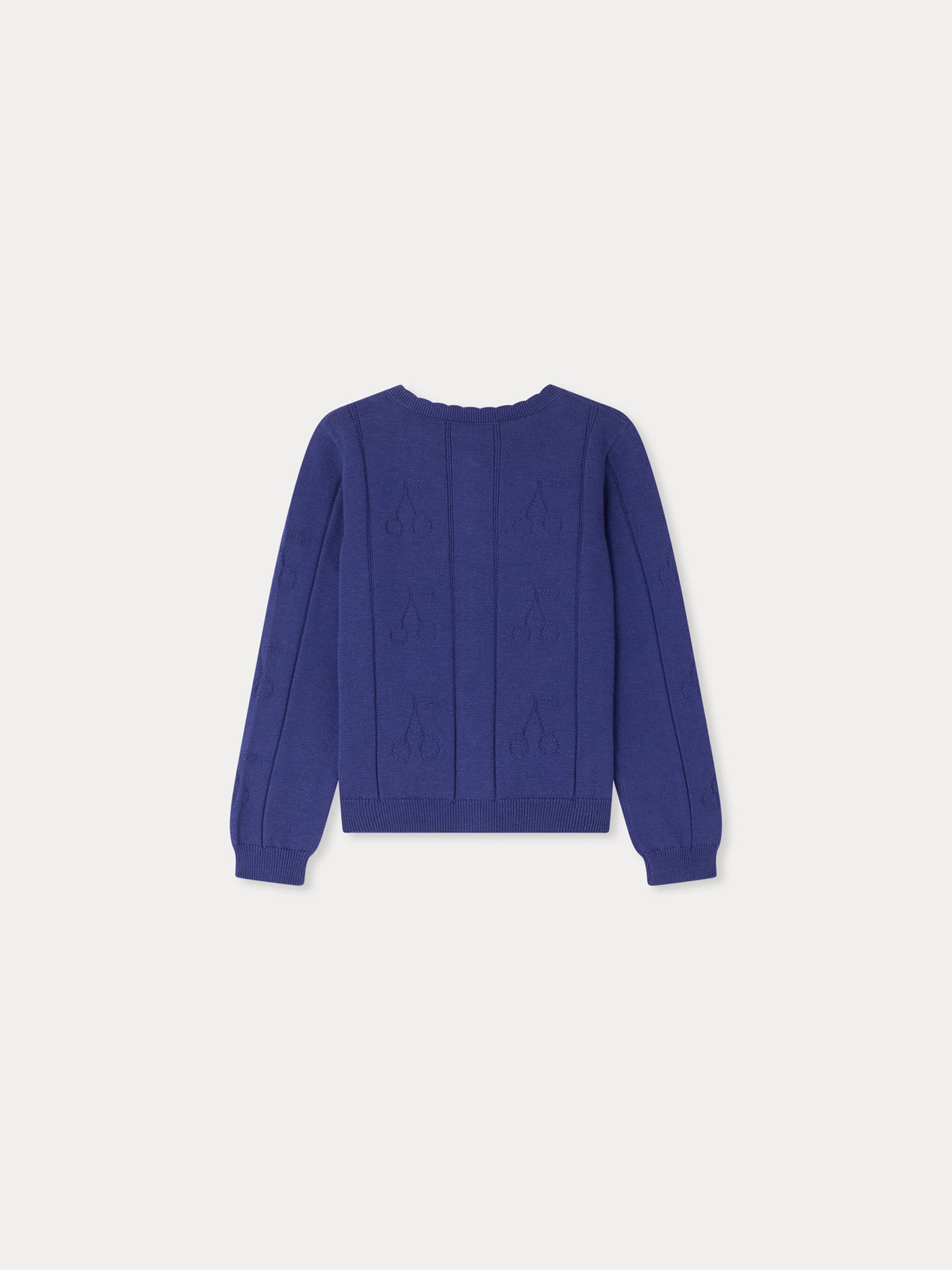 Eliona gerippter Cardigan mit Kirschmotiven