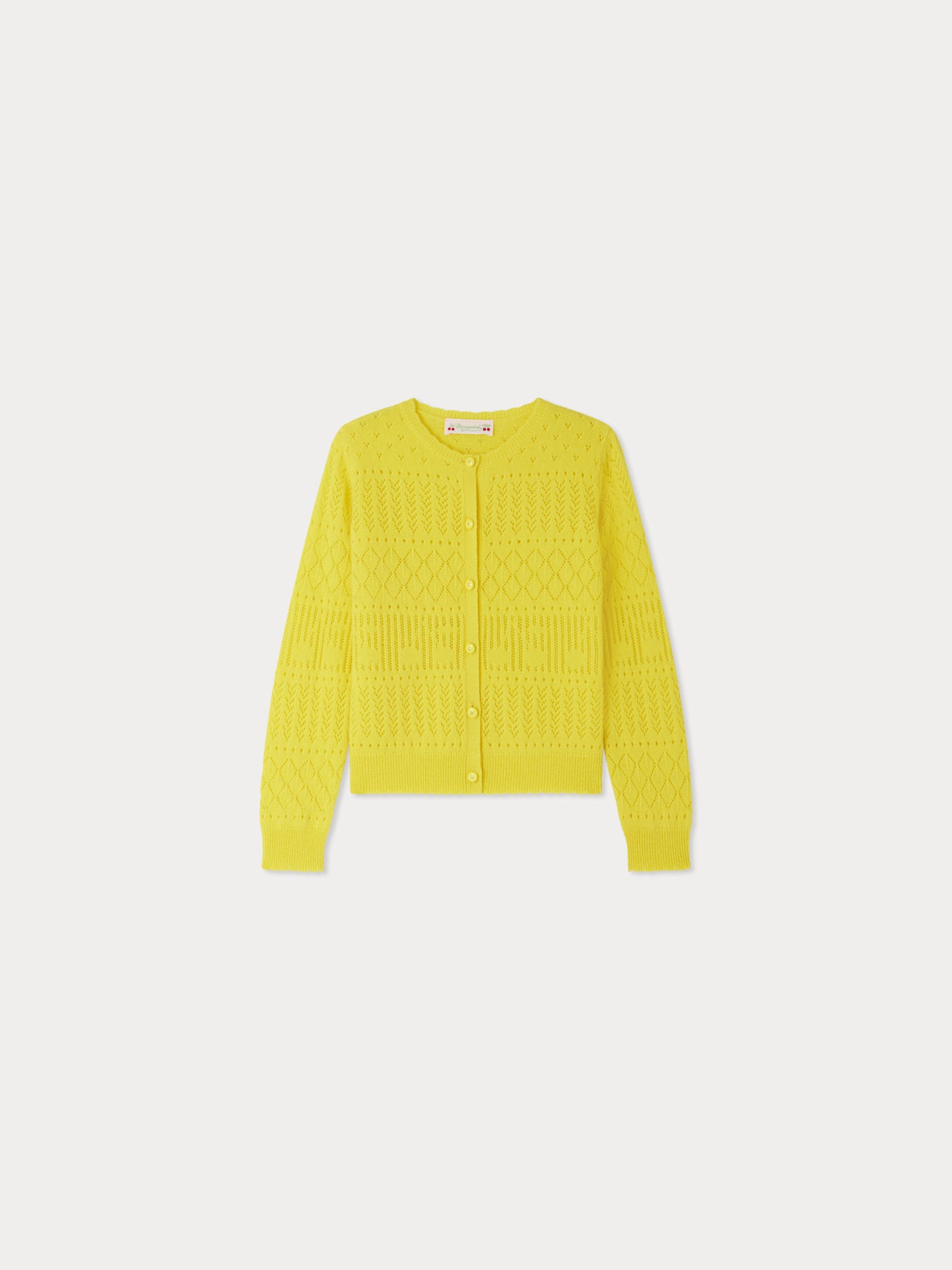 Enza ribbed yellow cashmere cardigan