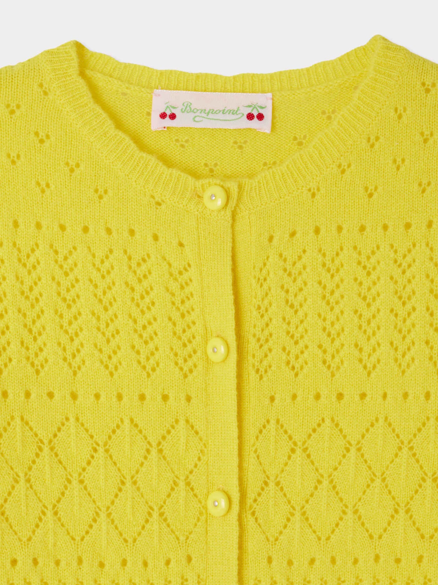 Enza ribbed yellow cashmere cardigan