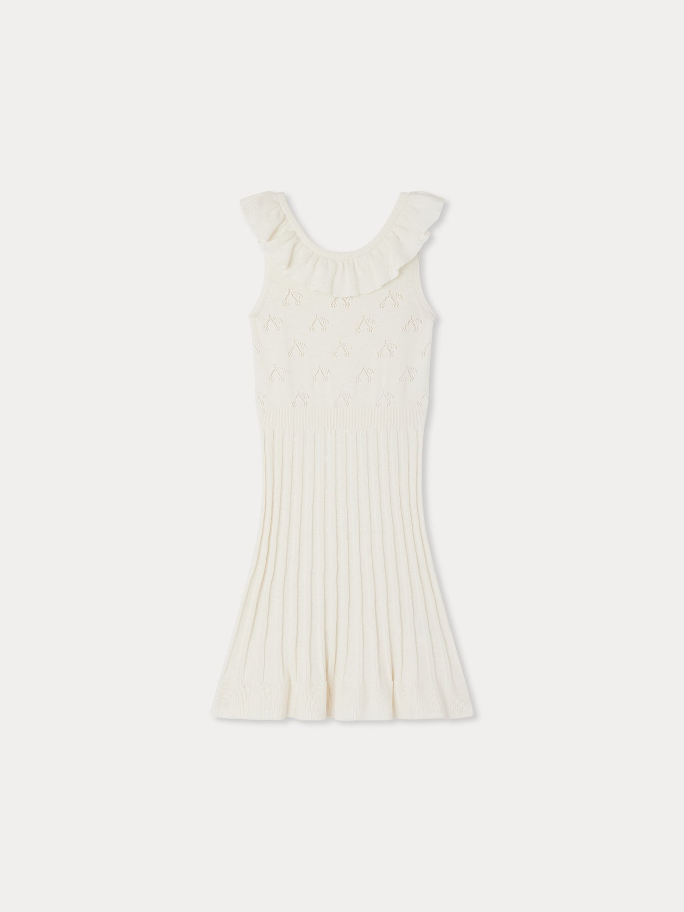 Ebyle Kleid mit Rüschen und Durchbrüchen