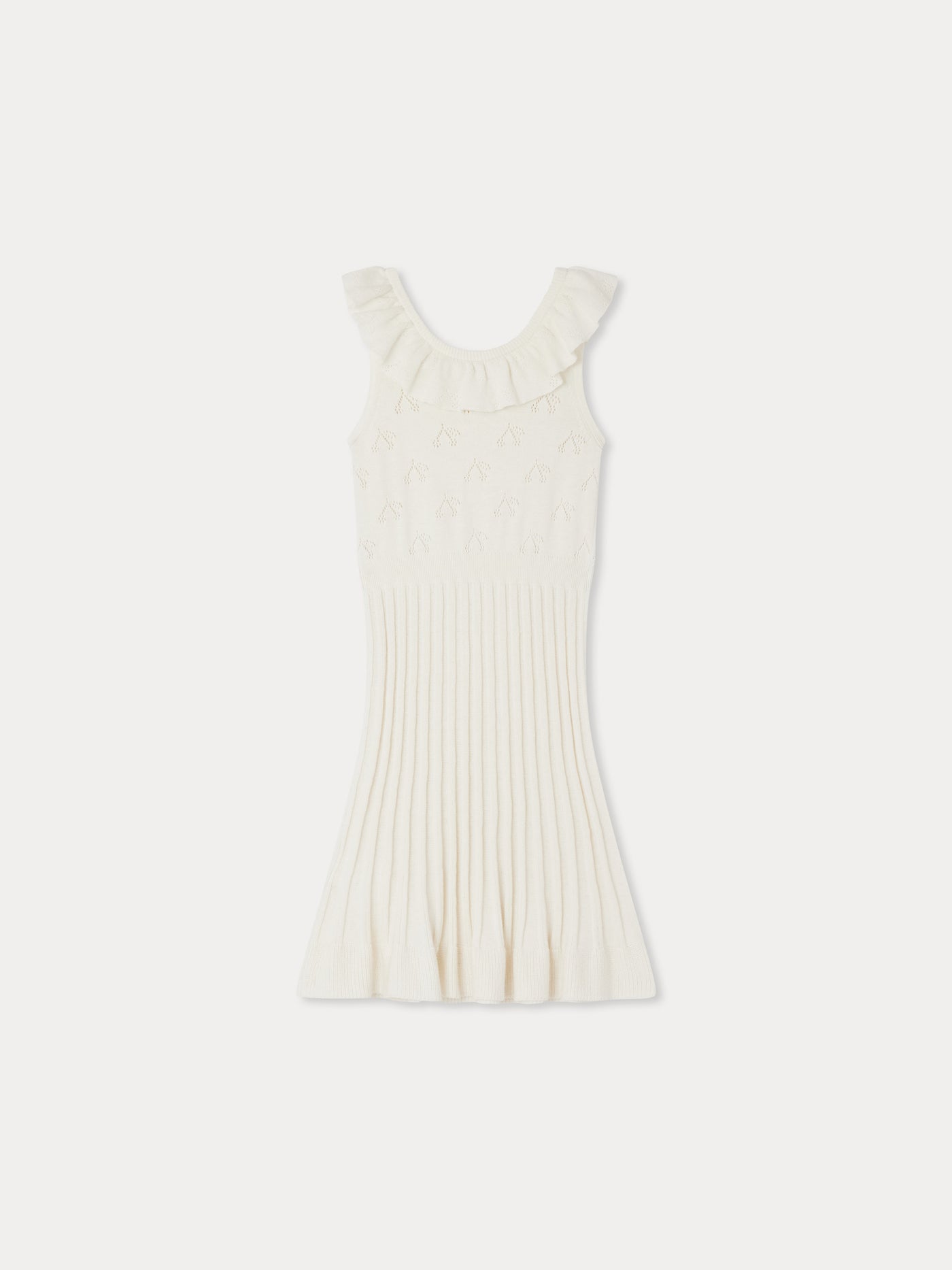Ebyle Kleid mit Rüschen und Durchbrüchen