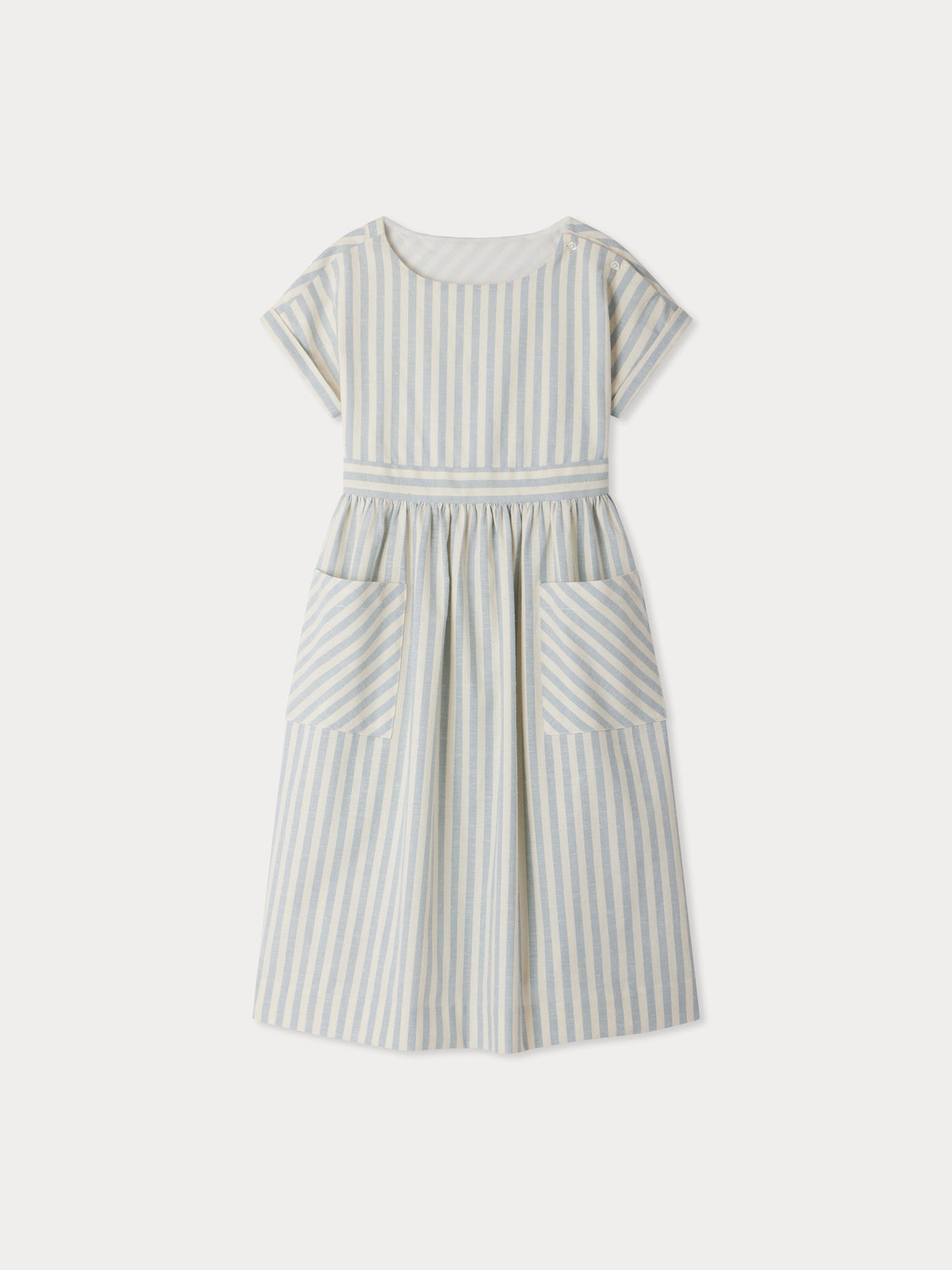 Edelweiss gestreiftes Kleid mit Durchbrüchen im Rücken