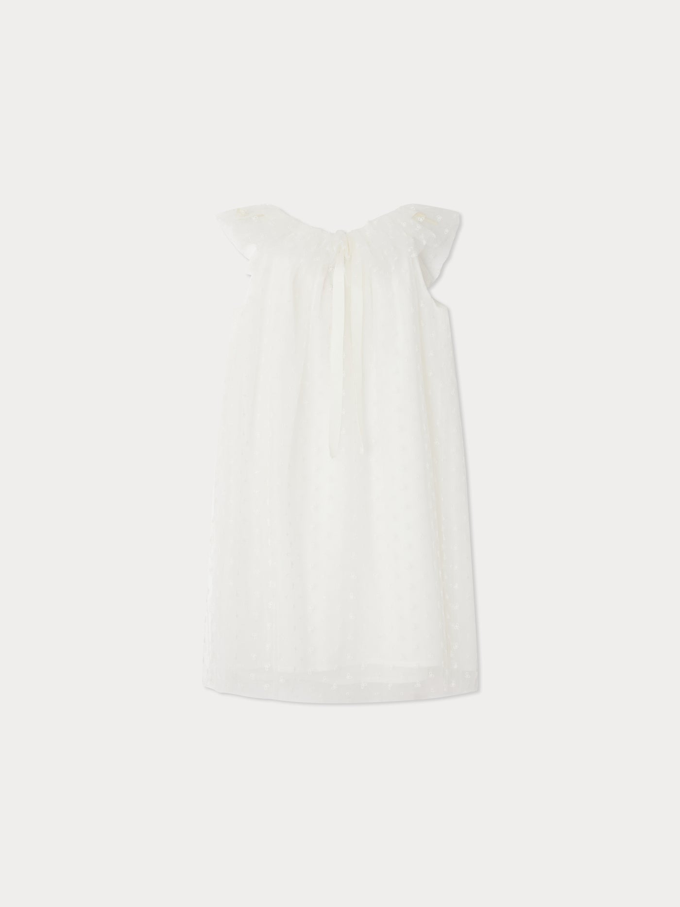 Nuance-Kleid aus Tüll mit Schleifenstickerei