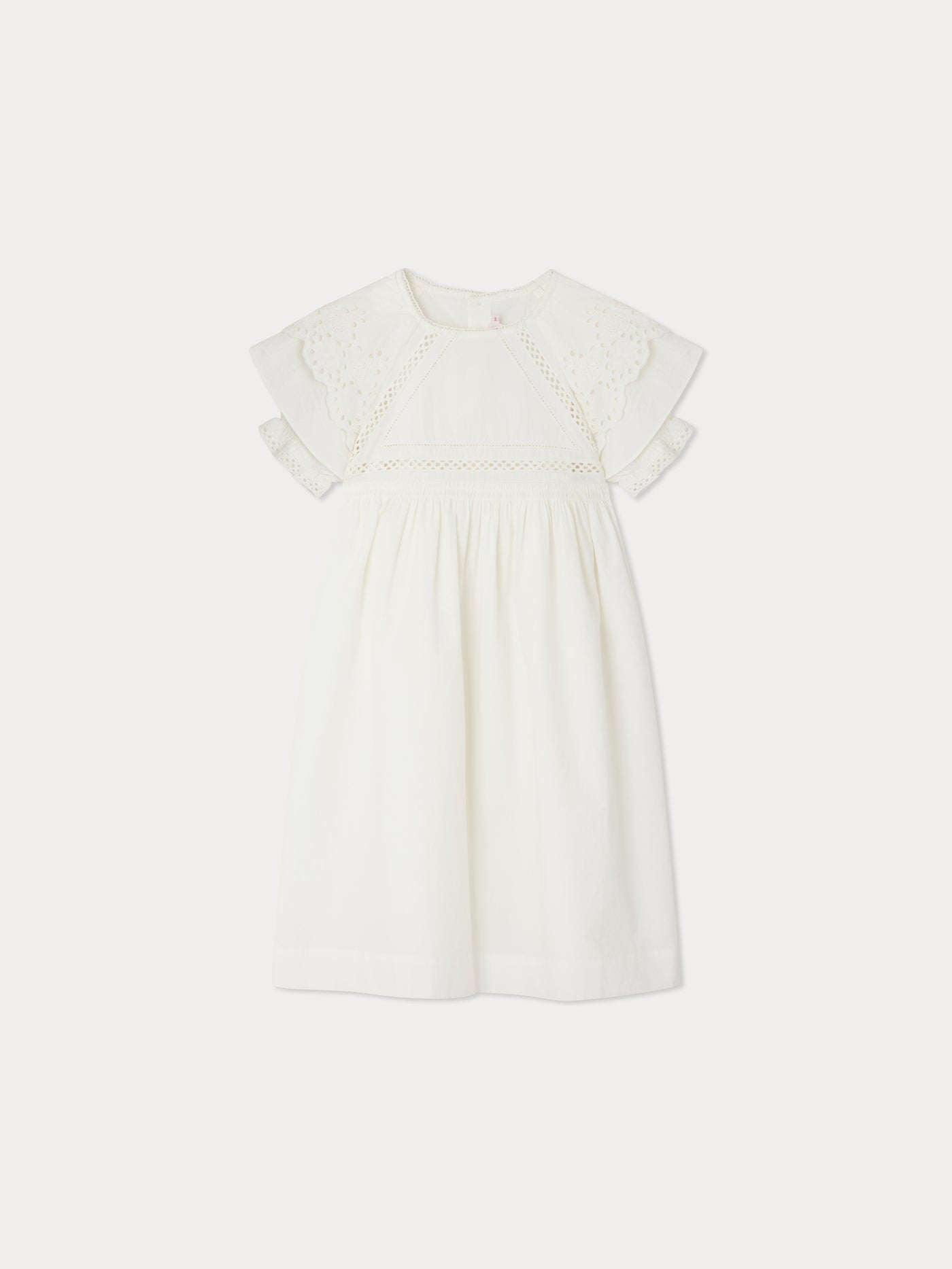 Elyne Popeline-Kleid mit englischen Stickereien
