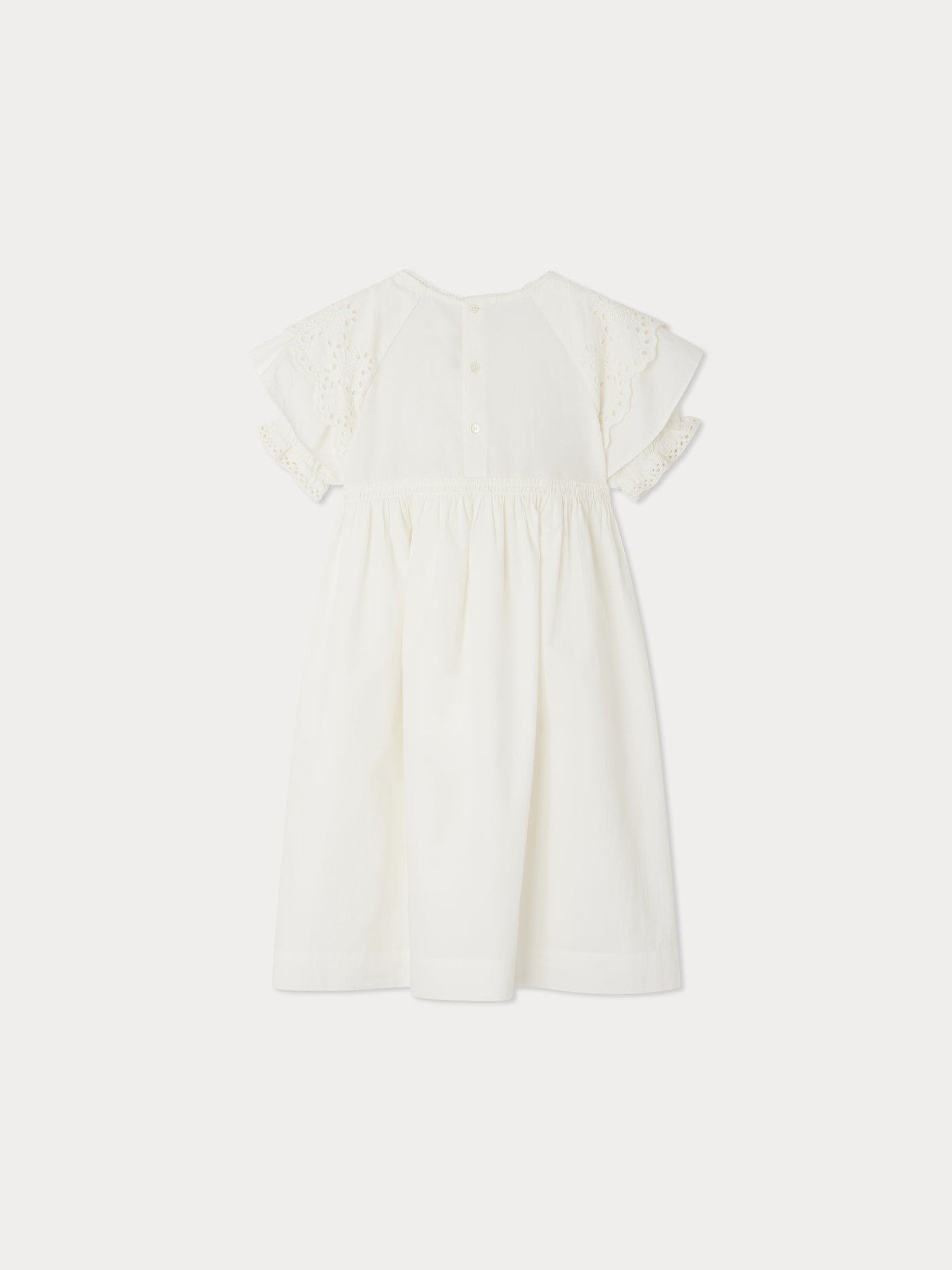 Elyne Popeline-Kleid mit englischen Stickereien