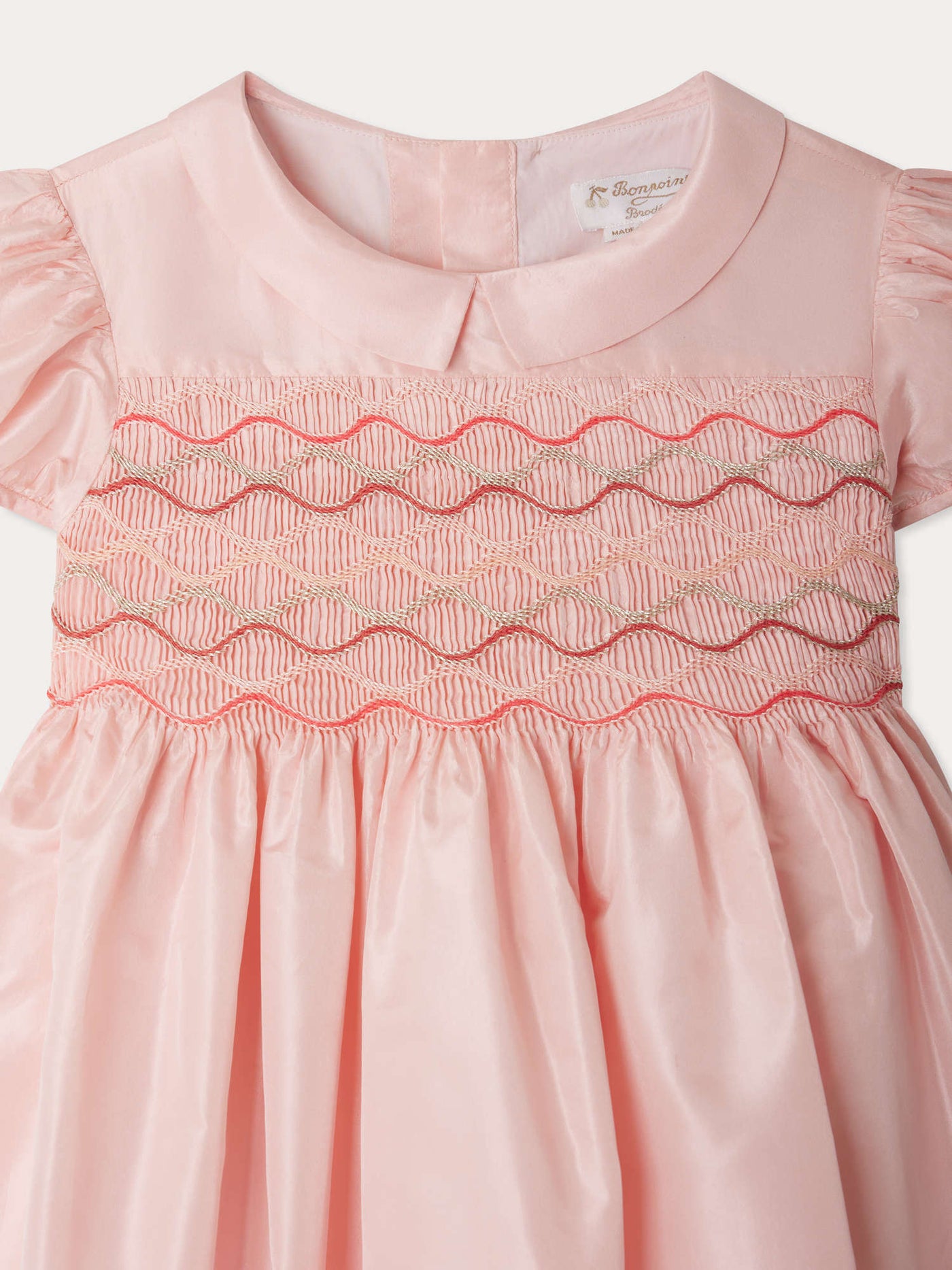 Terrie smocked dress in silk