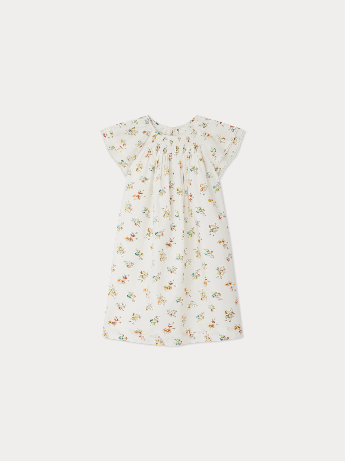 Salome smocked dress with floral print