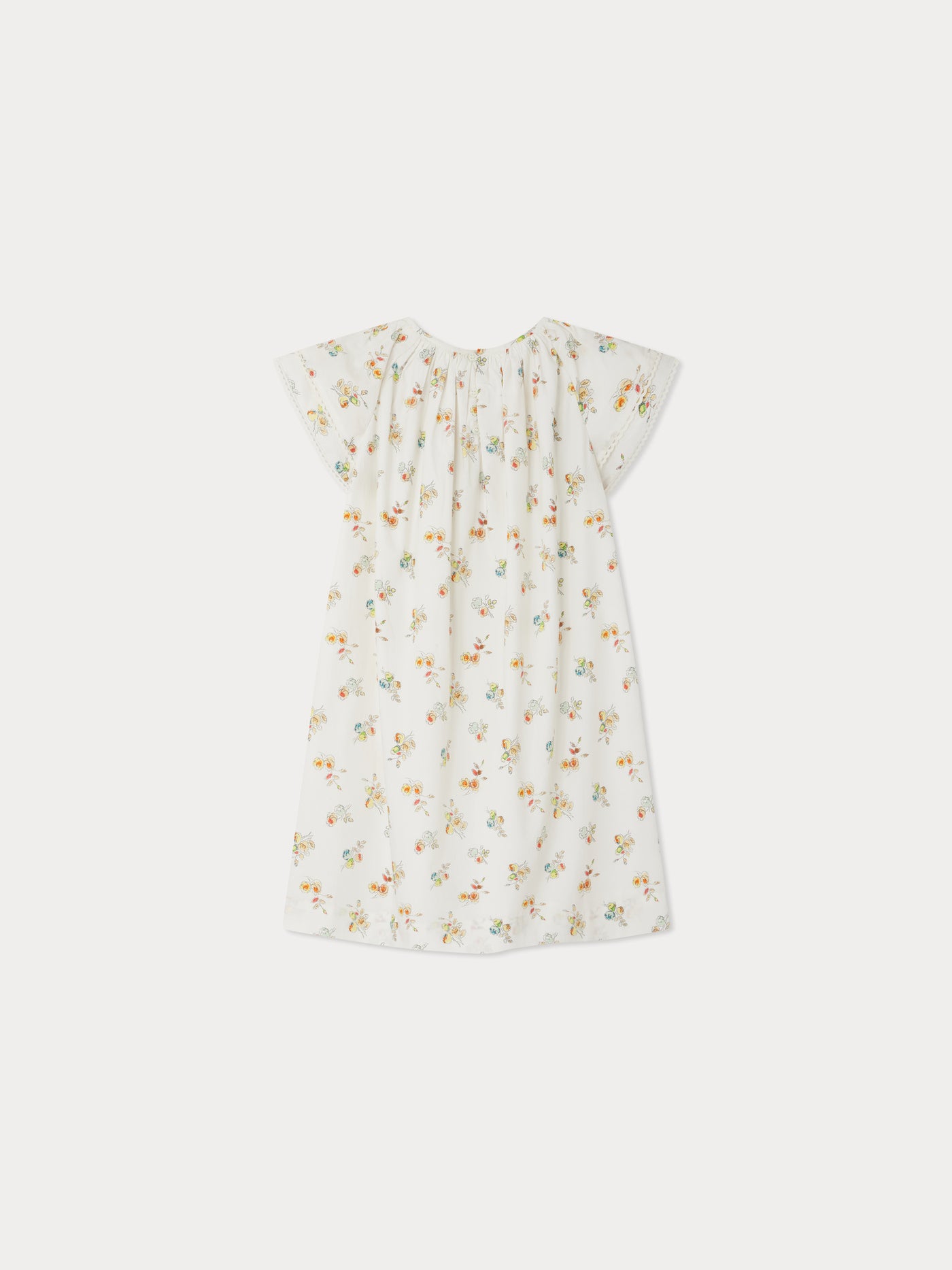 Salome smocked dress with floral print