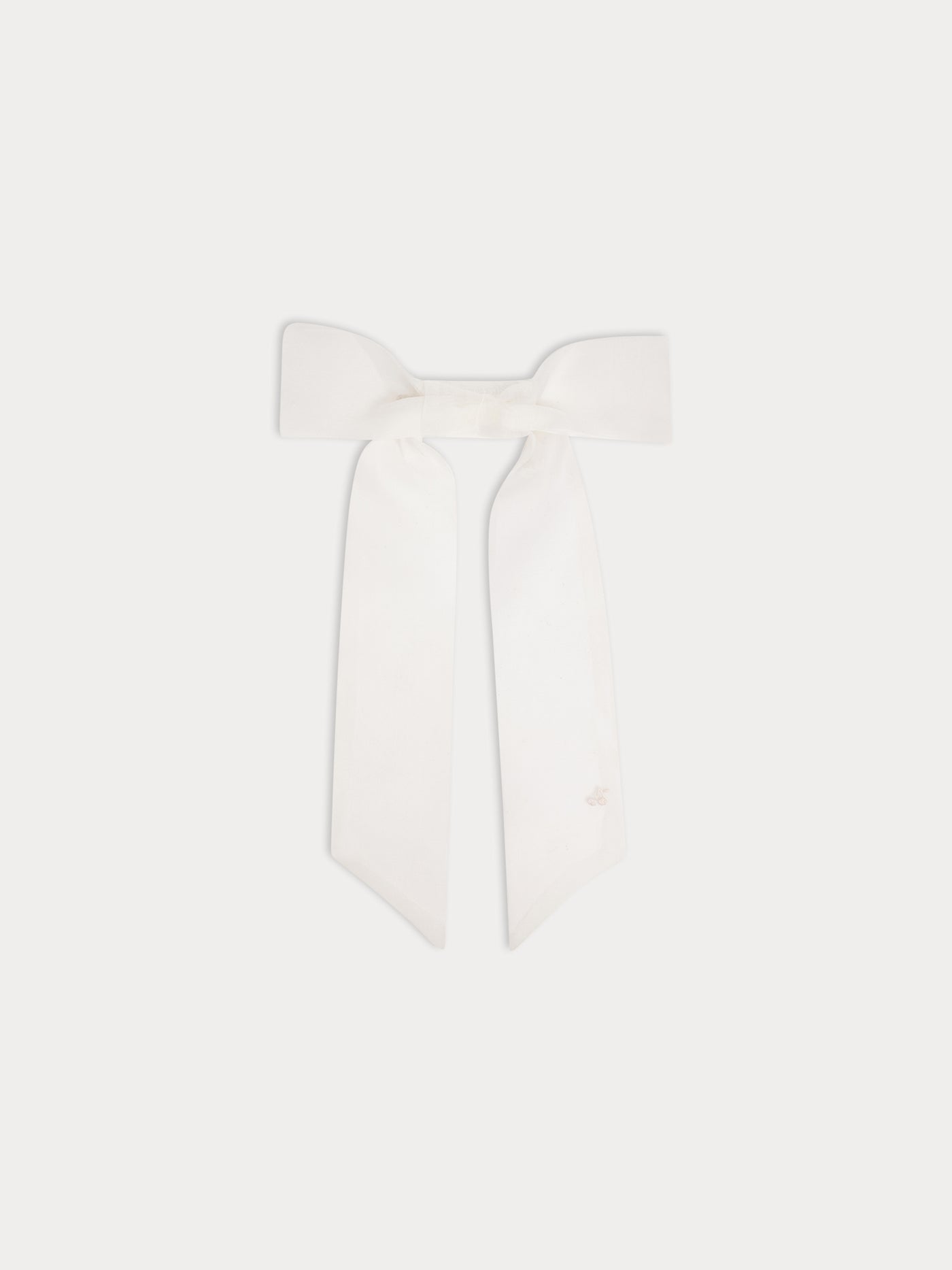 Domina bow hair clip with white silk