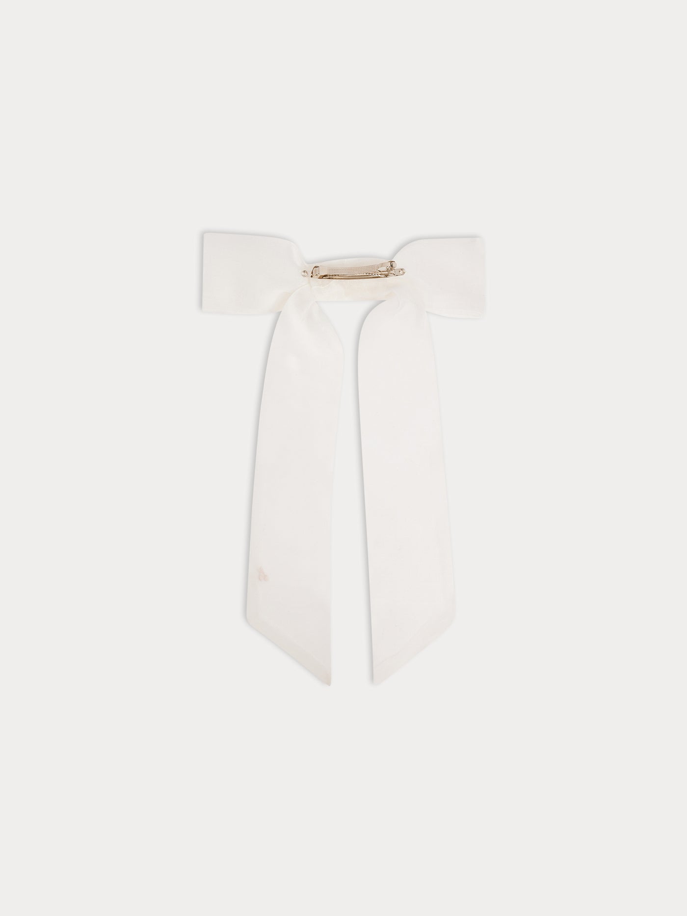 Domina bow hair clip with white silk