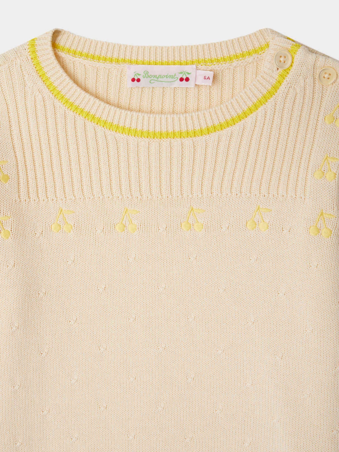 Enrica ribbed sweater with cherry embroideries