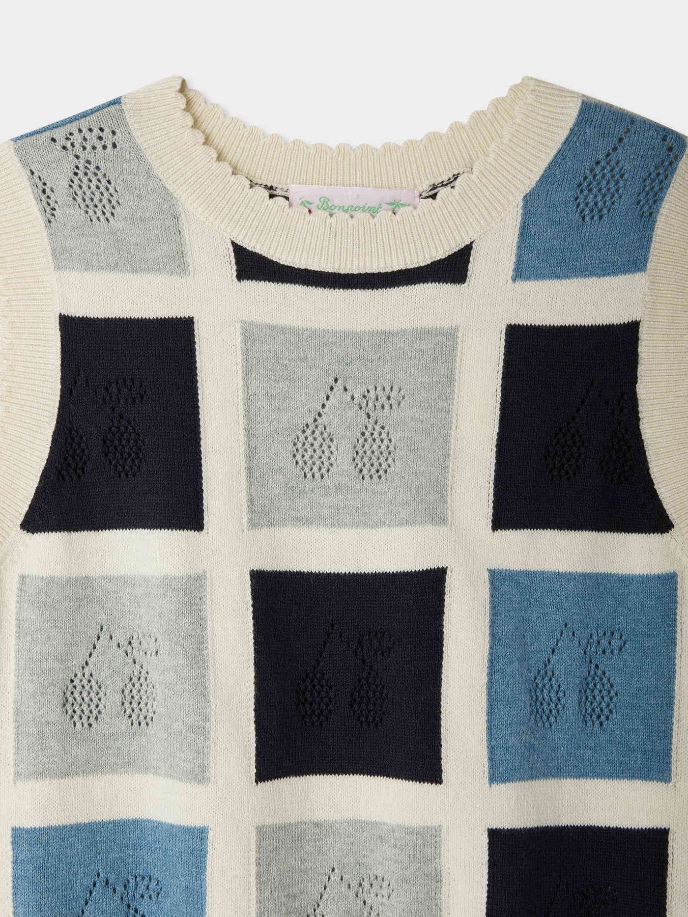 Elda ärmelloser Pullover mit Karos