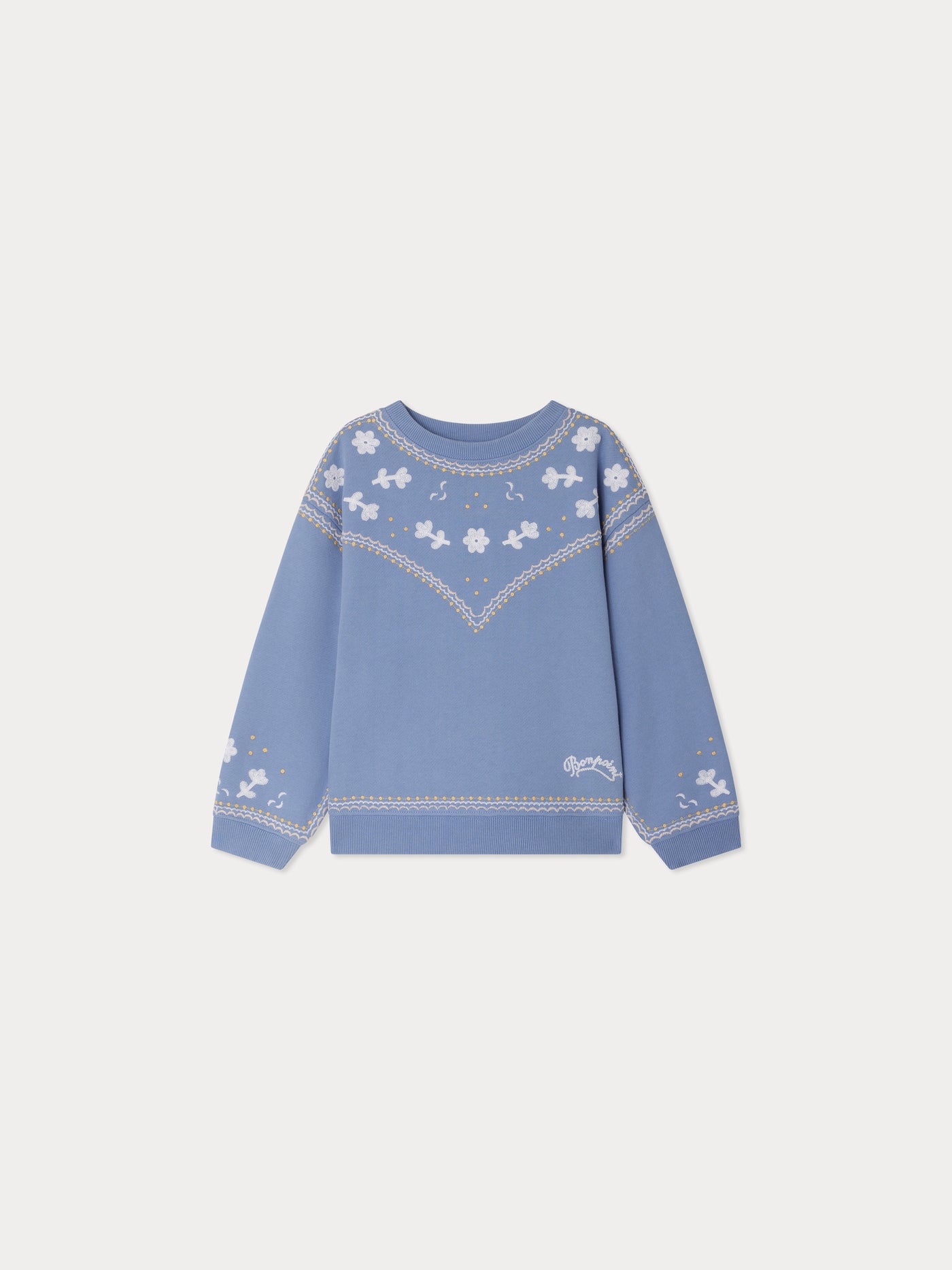 Dolores Sweatshirt aus Fleece mit floralen Stickereien