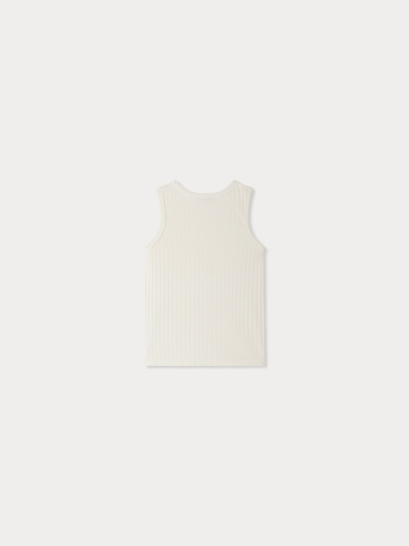 Edina tank top ribbed with fine lace