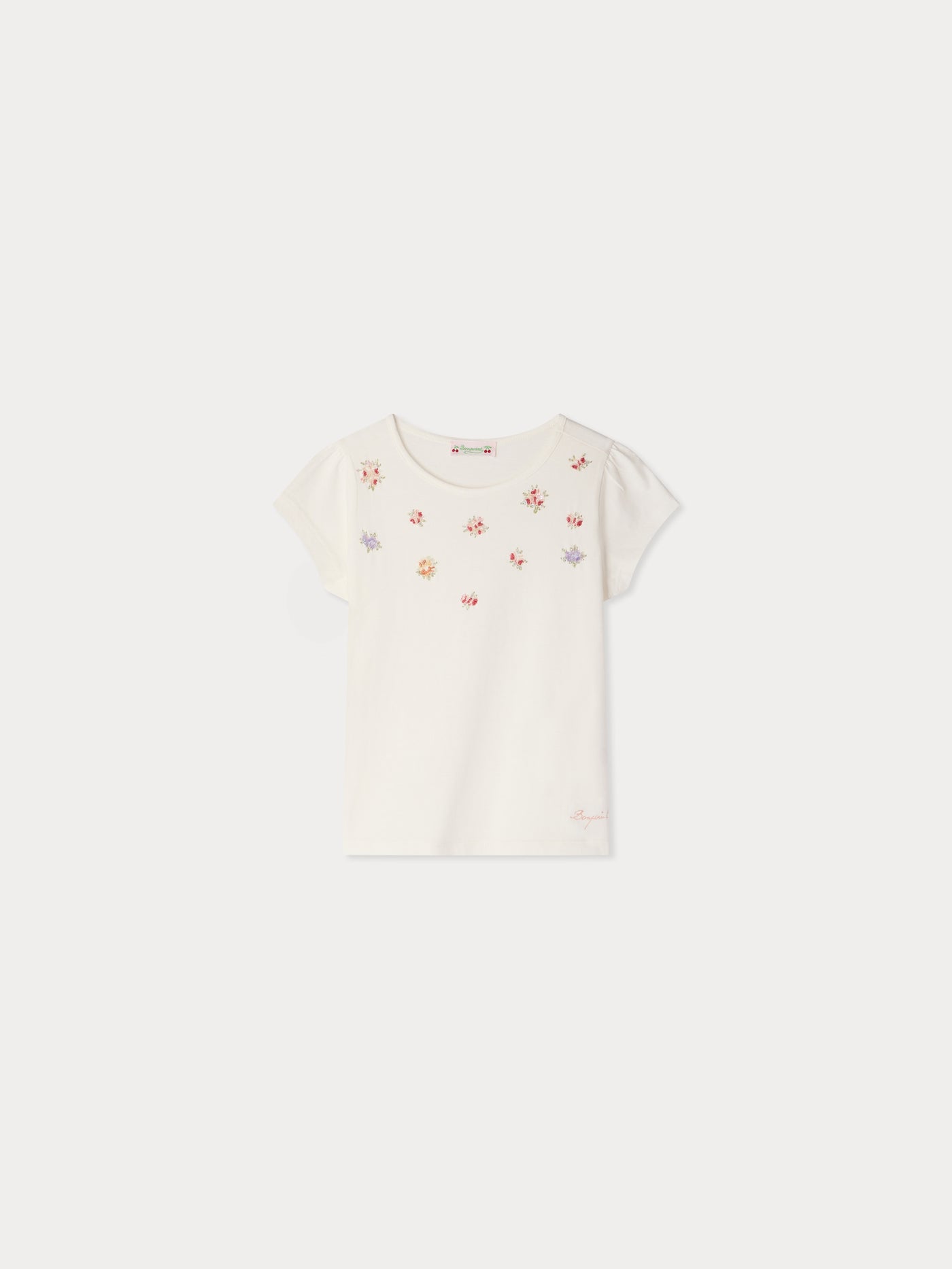 Capricia T-Shirt mit Perlenblumenstickereien