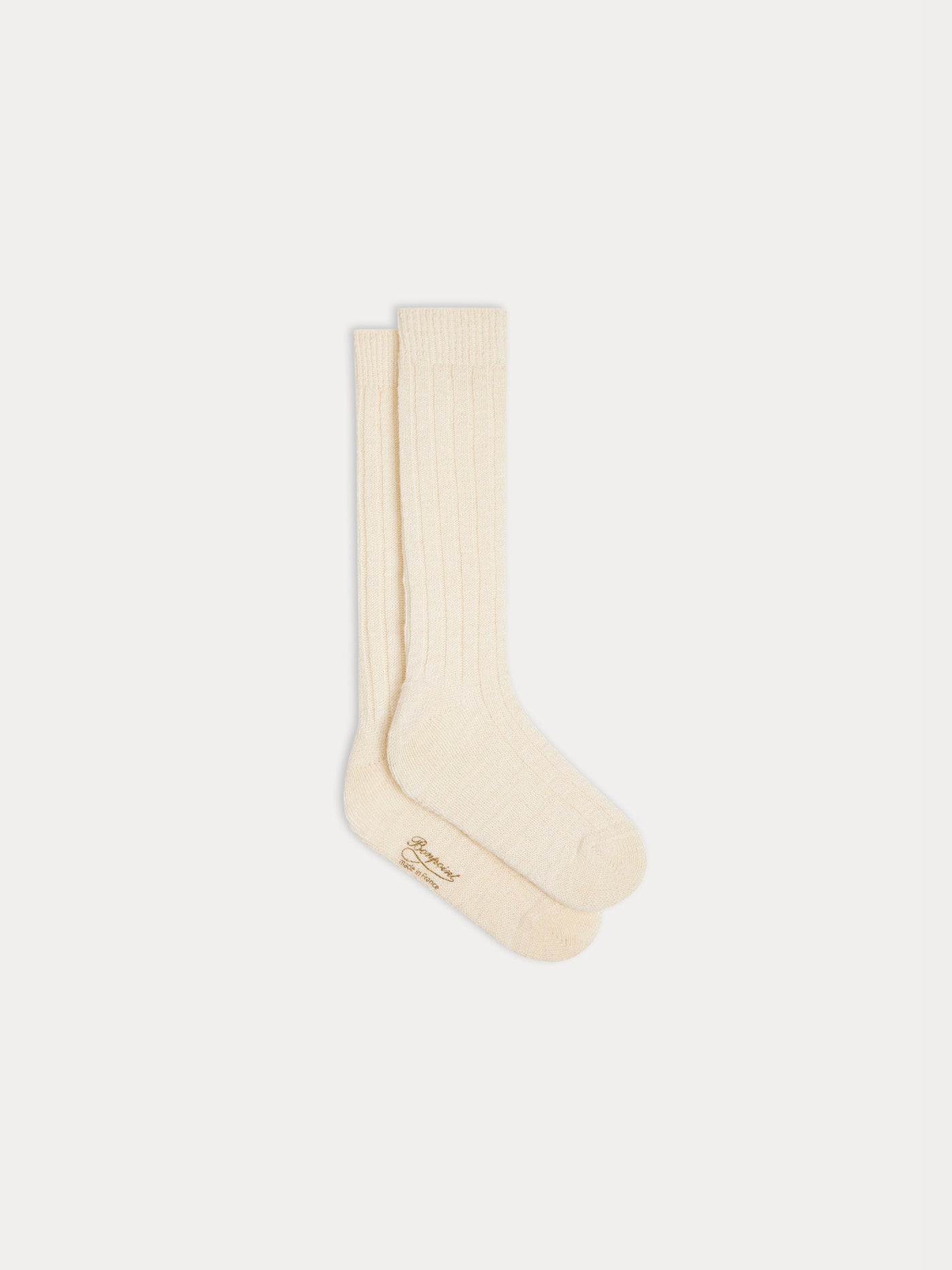 Tock hohe Socken aus ecru Baumwolle