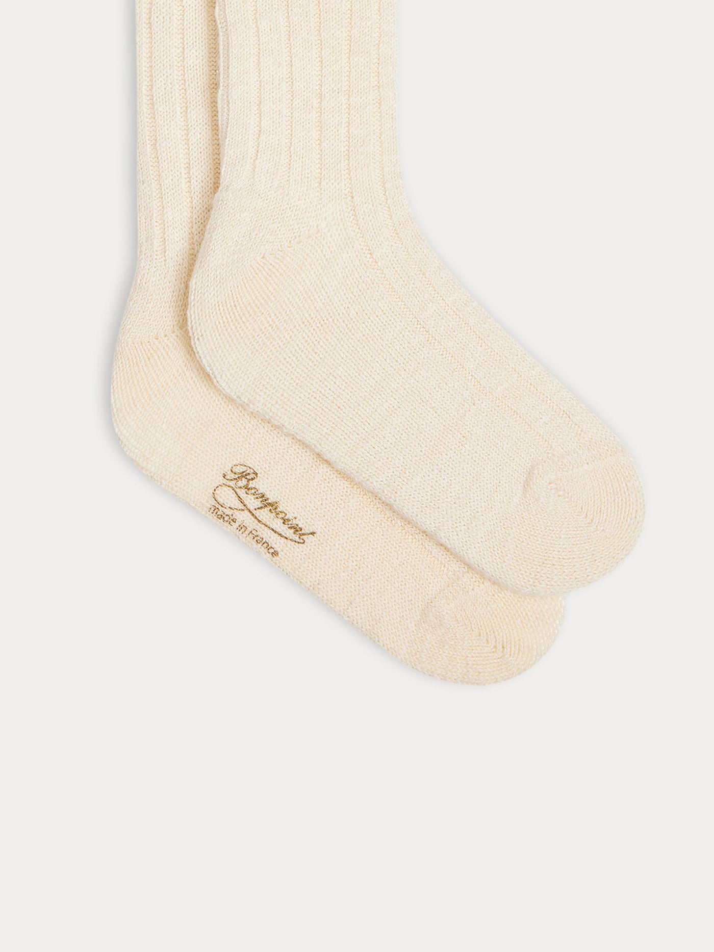 Tock hohe Socken aus ecru Baumwolle