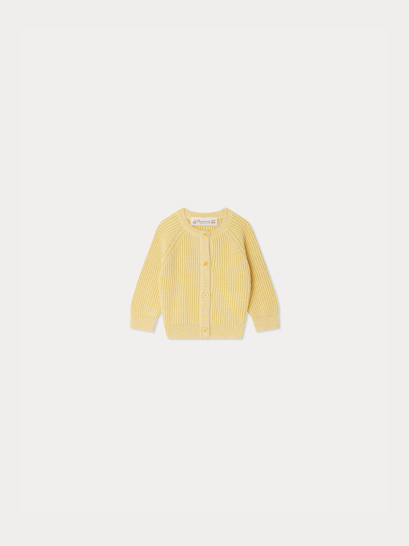 Giusto geripptes gelbes Cardigan