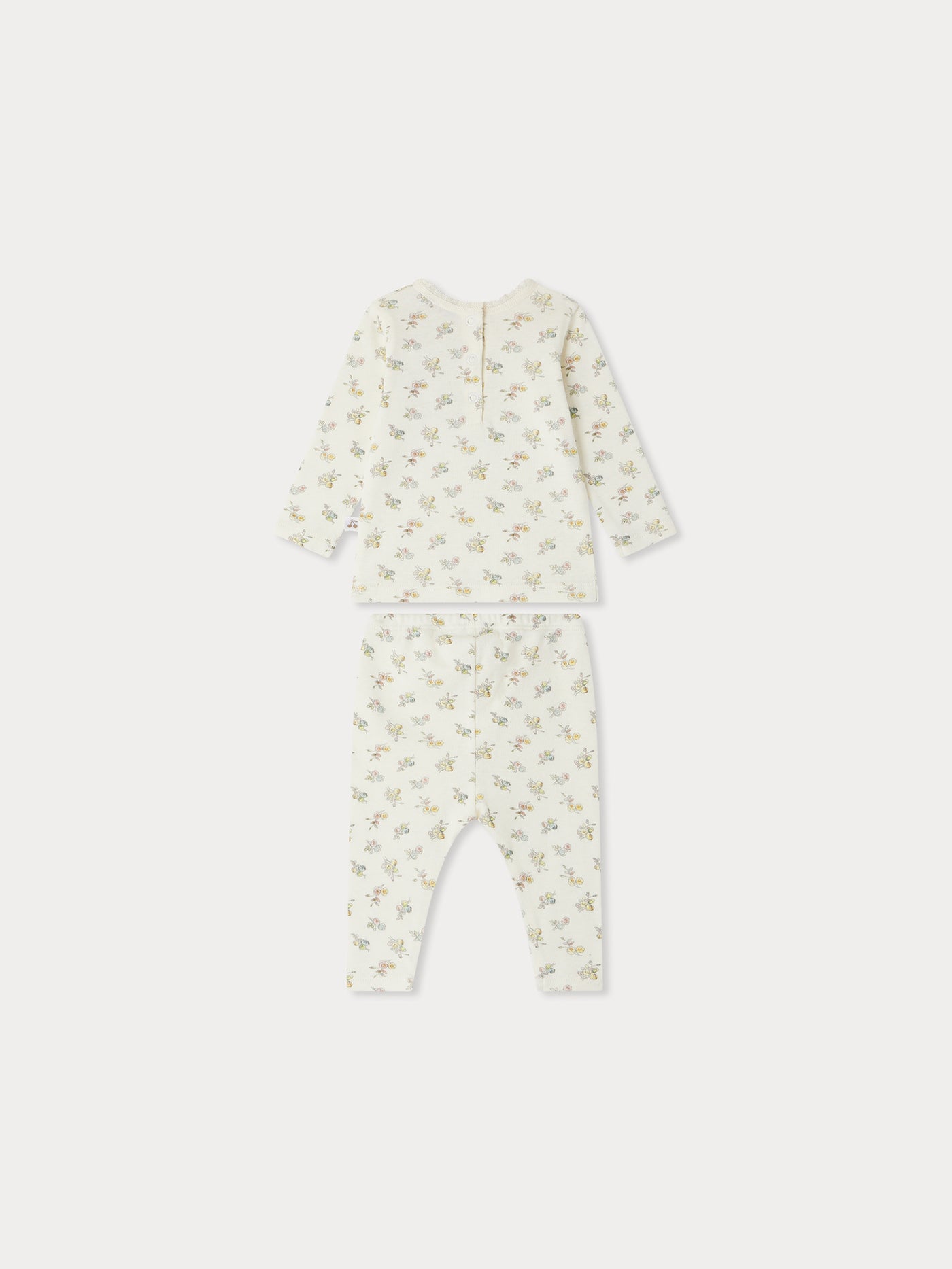 Genna-Set aus Baumwolle mit Blumendruck und Spitze