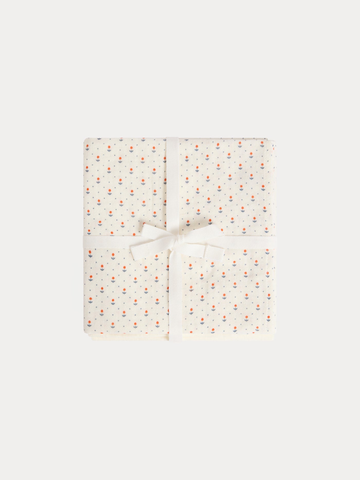 Doudou Pucktuch mit orangefarbenem Tulpenmuster