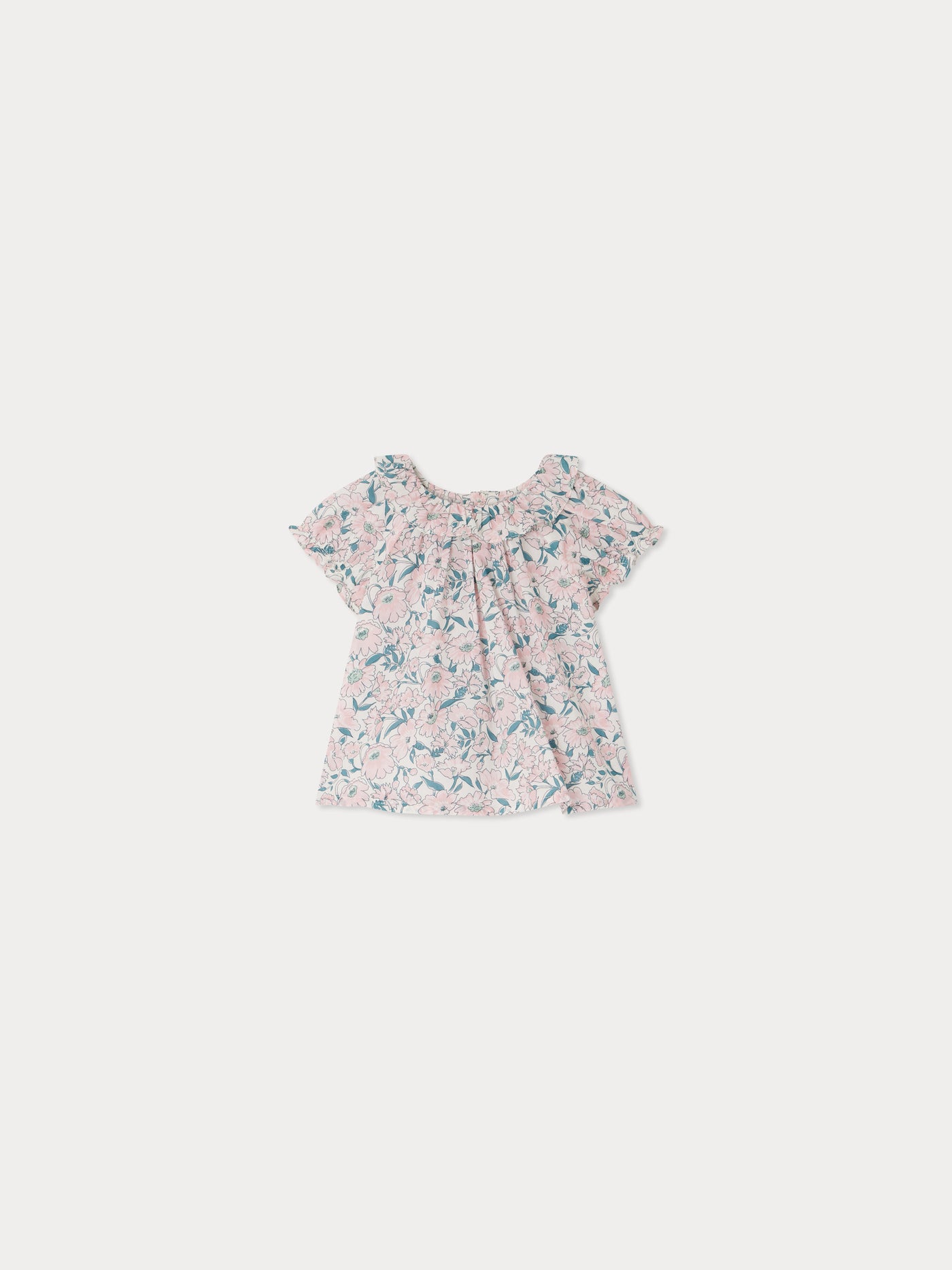 Lara blouse with a ruffled collar in Liberty fabric