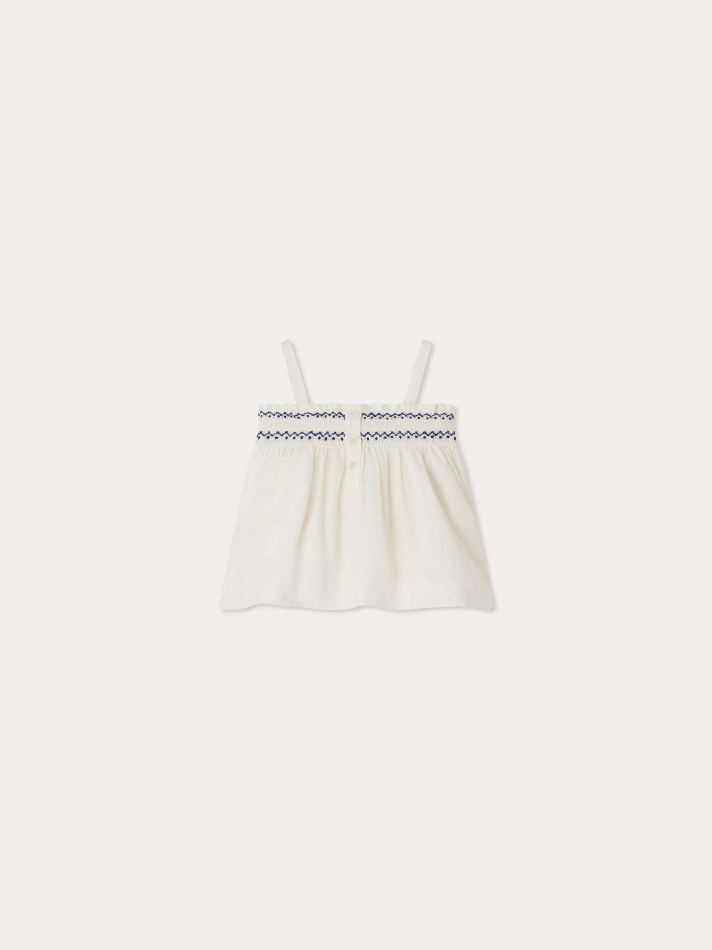 Aprikosenfarbene Smockbluse mit Trägern