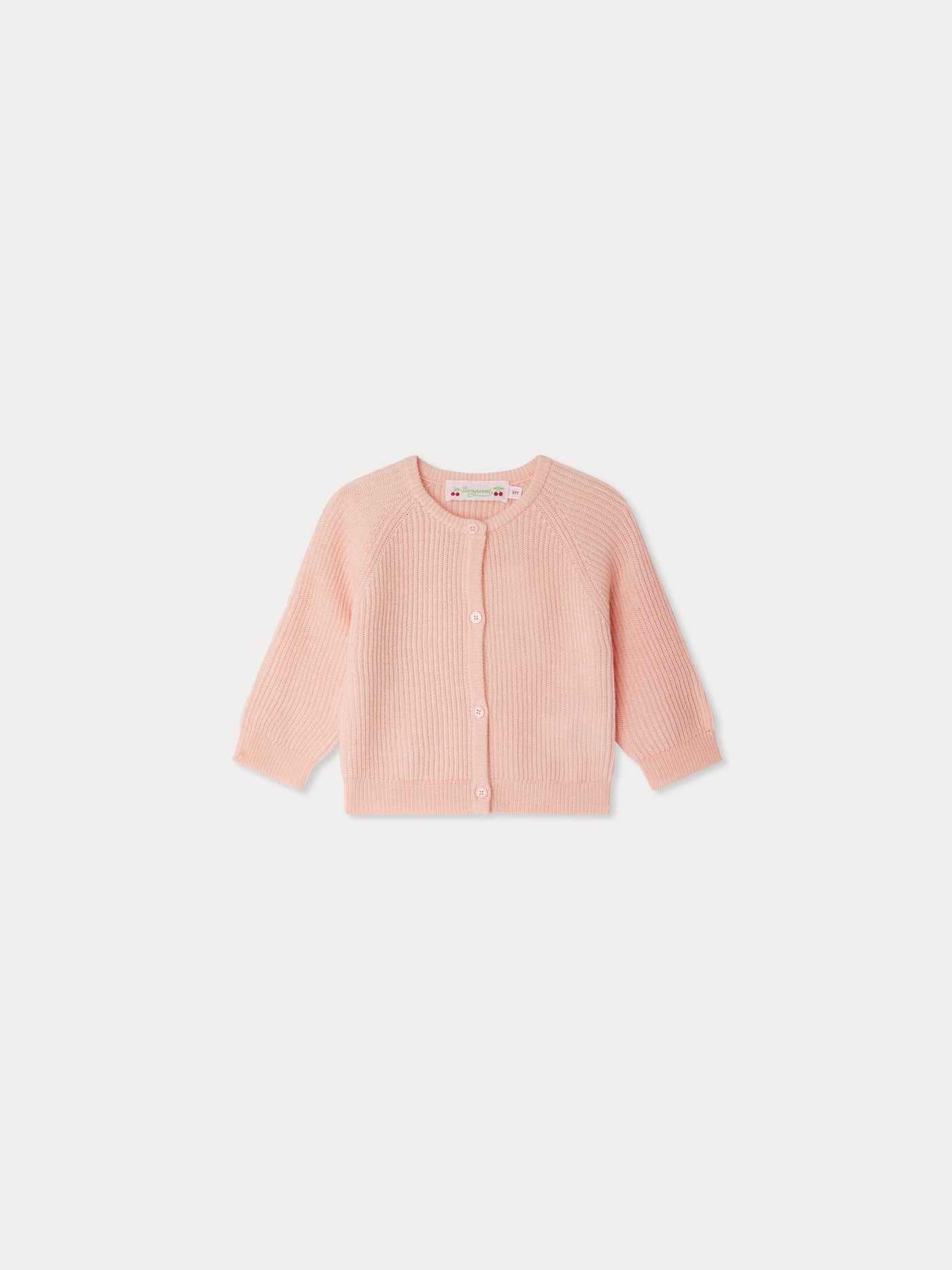 Giusto geripptes Cardigan aus rosa Wolle